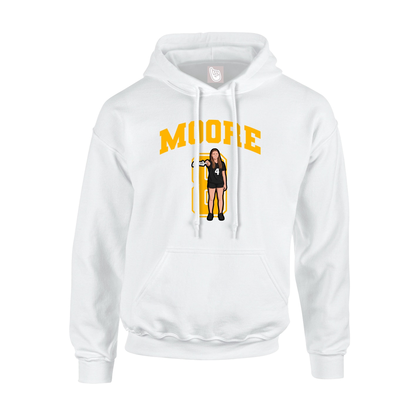 Youth Hoodie — Number in White
