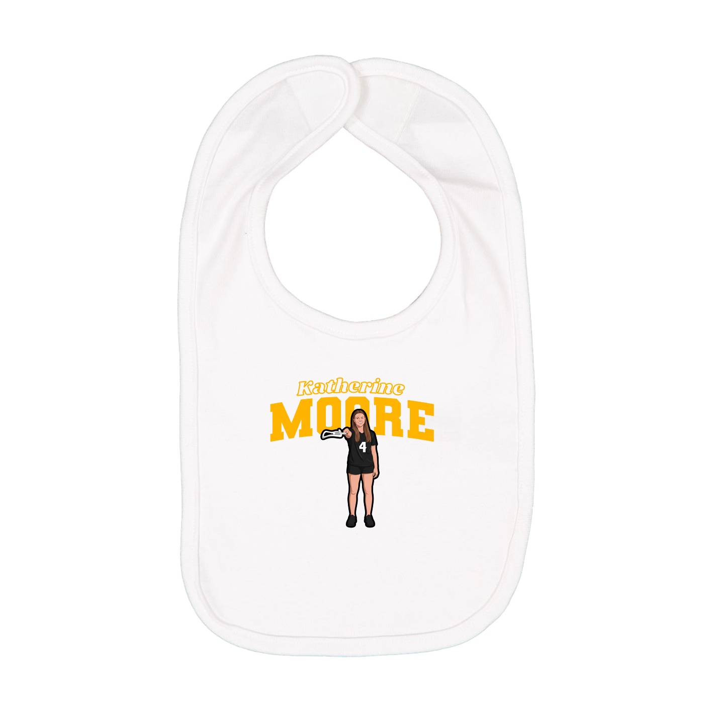 Infant Bib — Name Arch in White