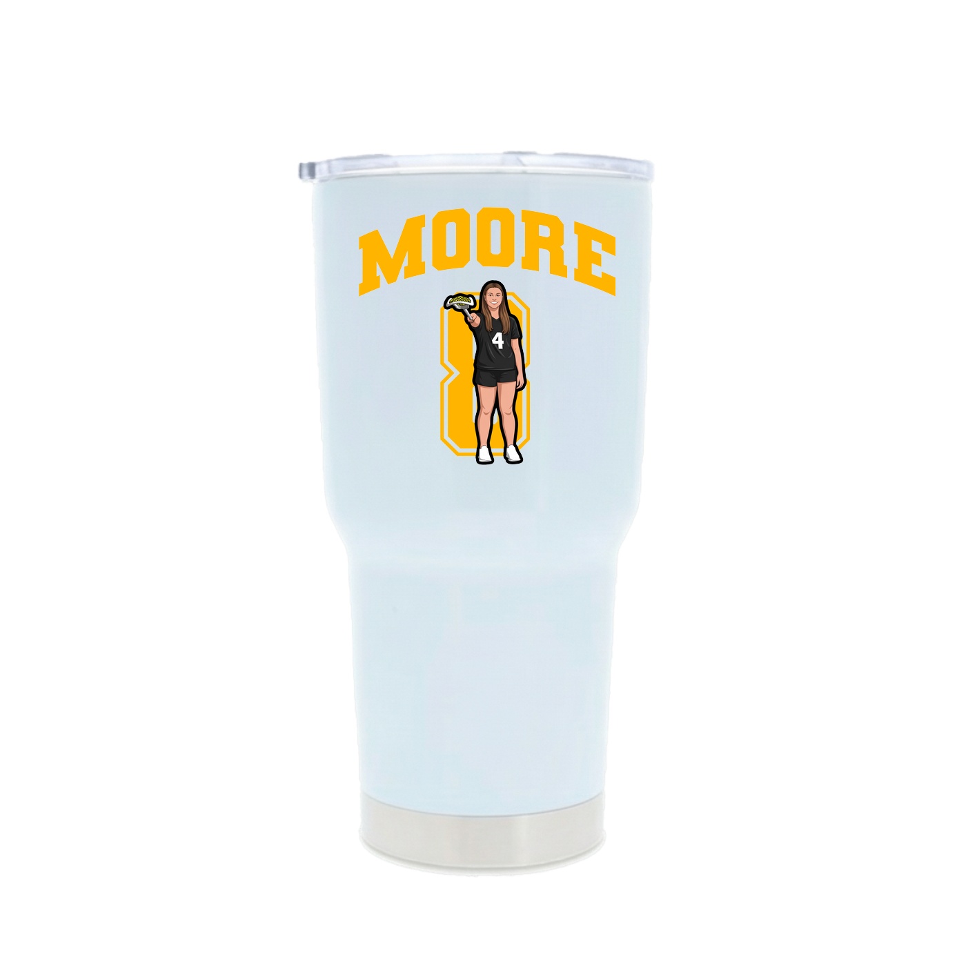 30oz Stainless Steel Tumbler — Number in White