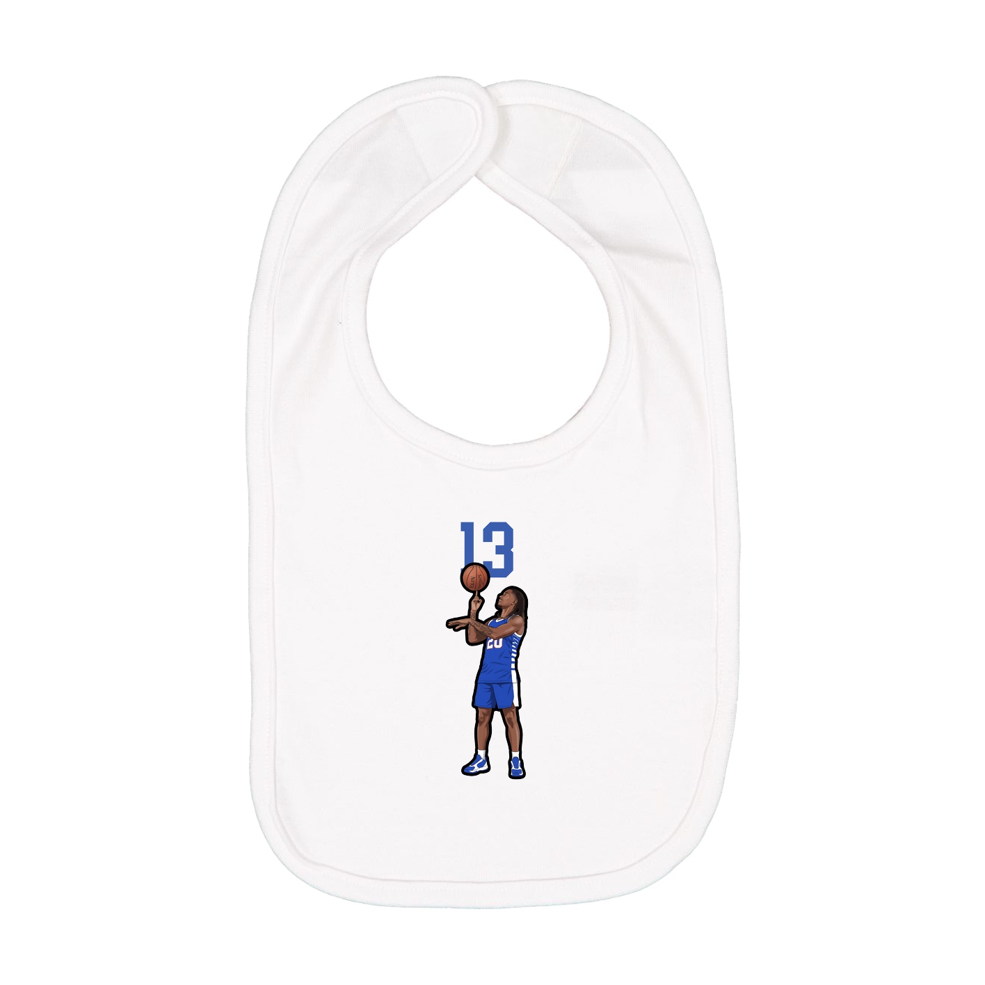 Infant Bib — Number Top in White