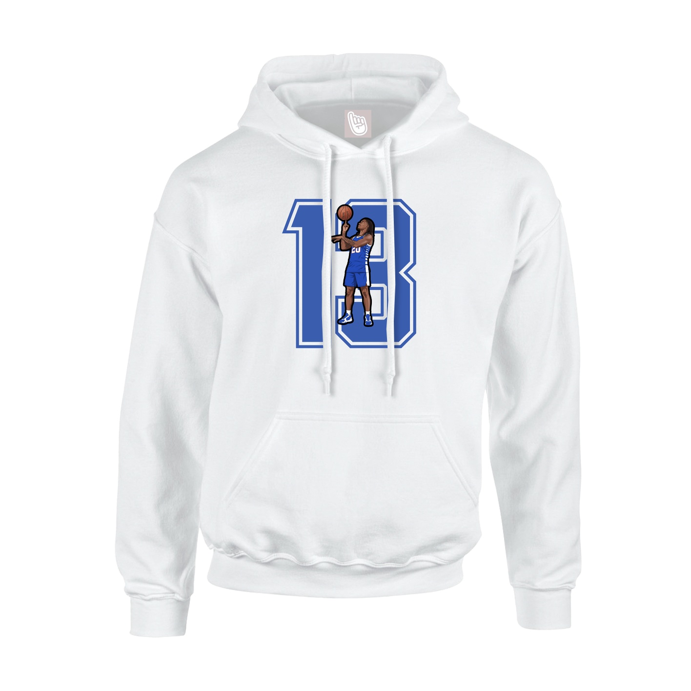 Hoodie — Number in White