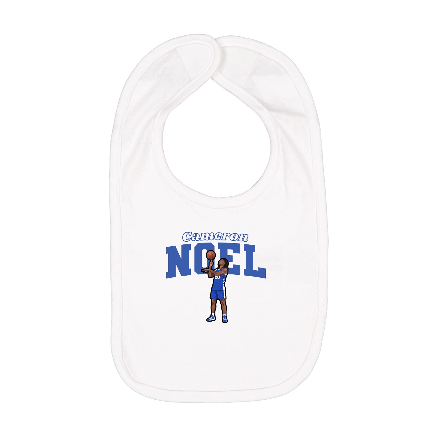 Infant Bib — Name Arch in White