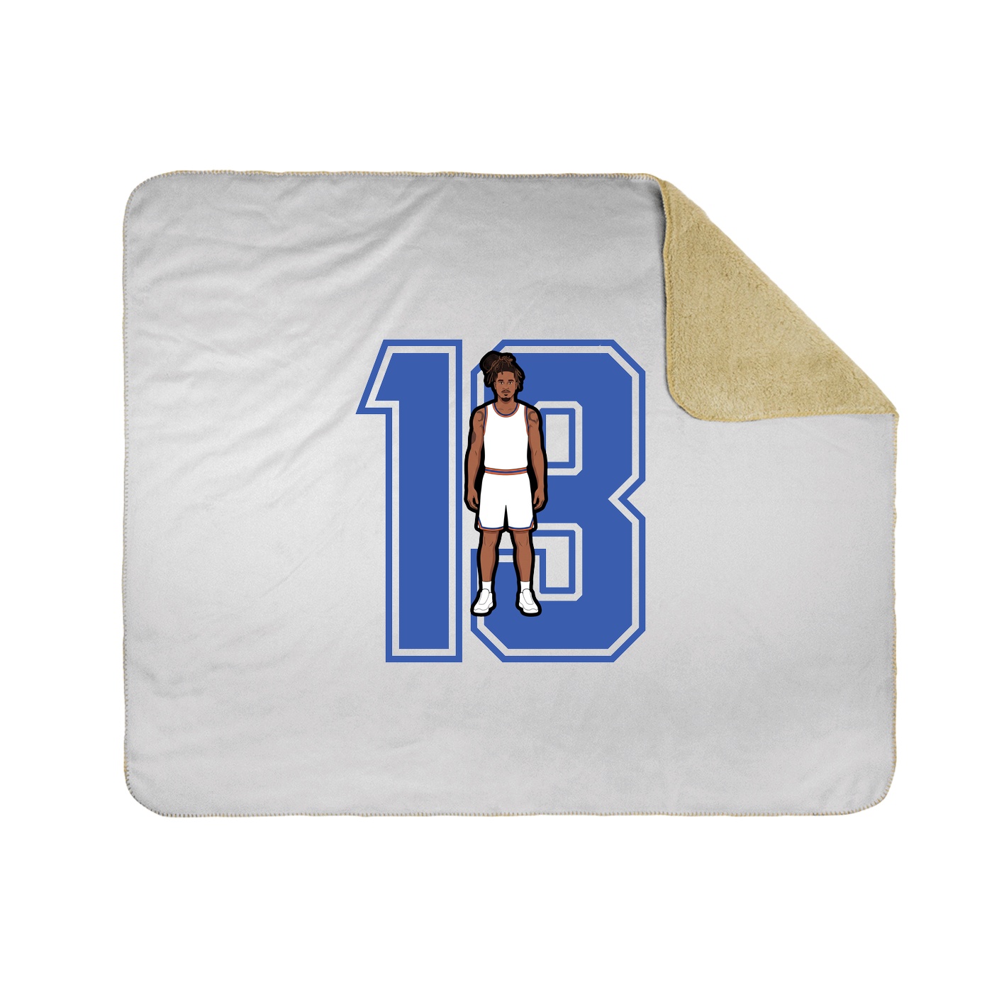 Throw Blanket — Number in White