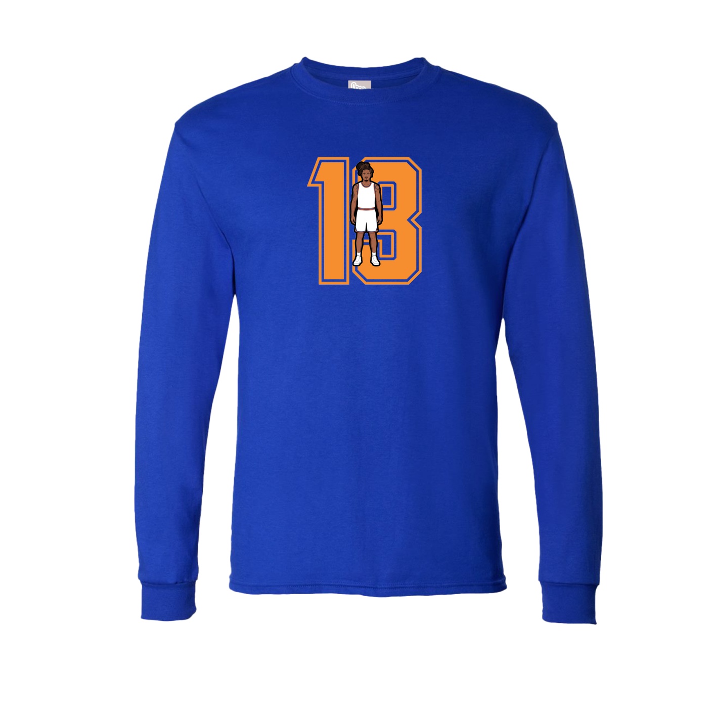Long Sleeve Tee — Number in Royal