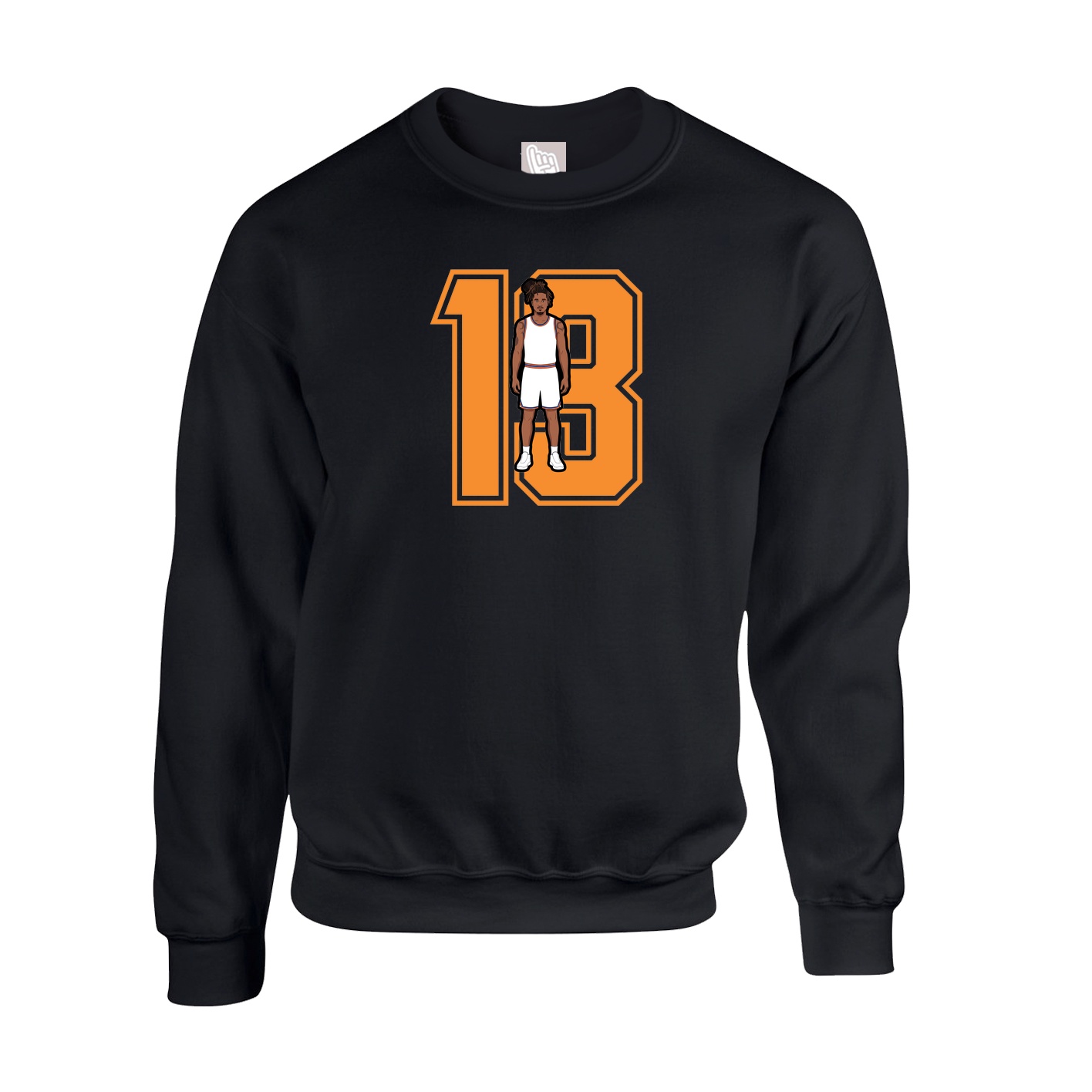 Fleece Crew — Number in Black