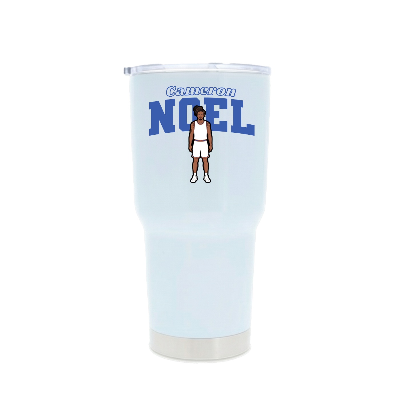 30oz Stainless Steel Tumbler — Name Arch in White
