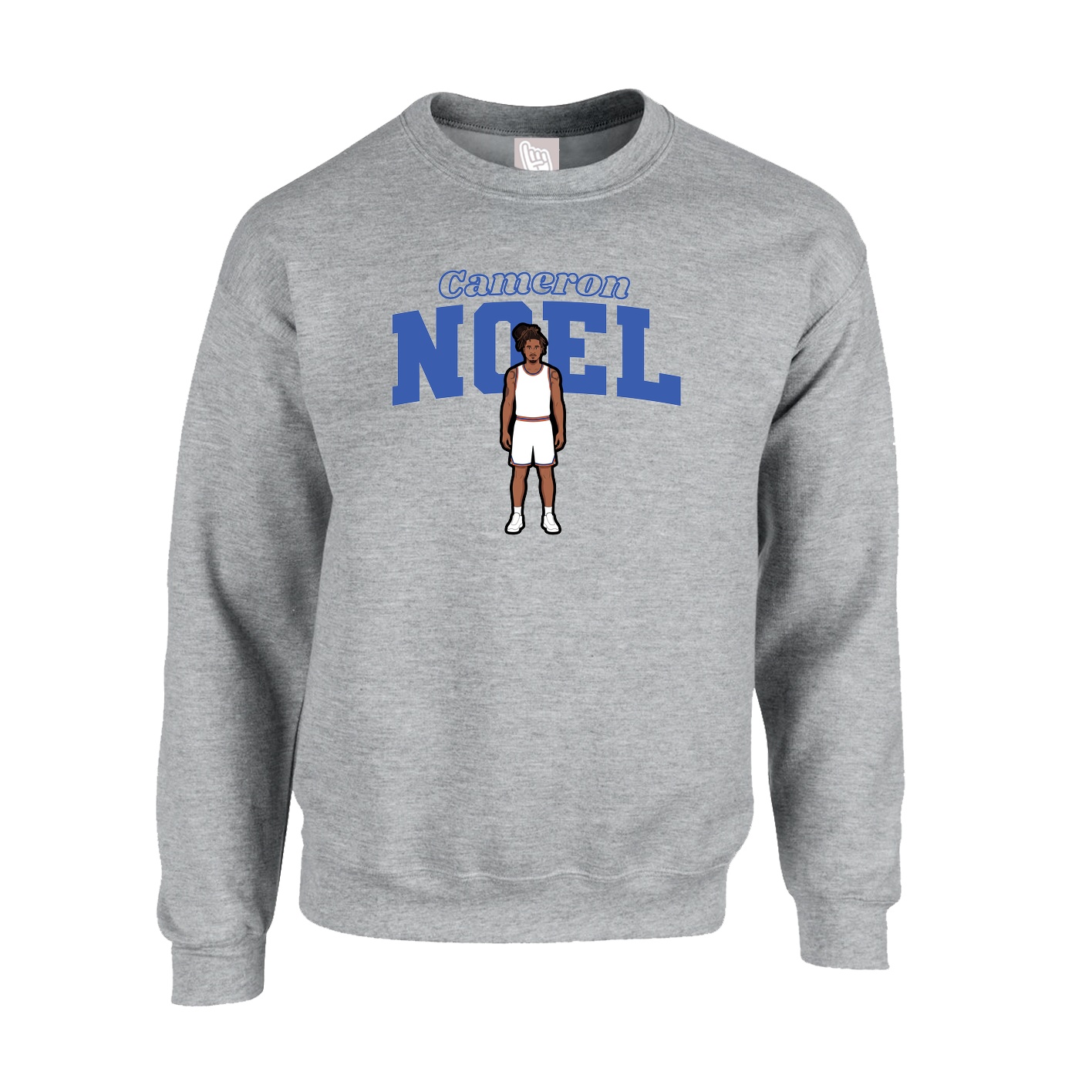 Fleece Crew — Name Arch in Grey