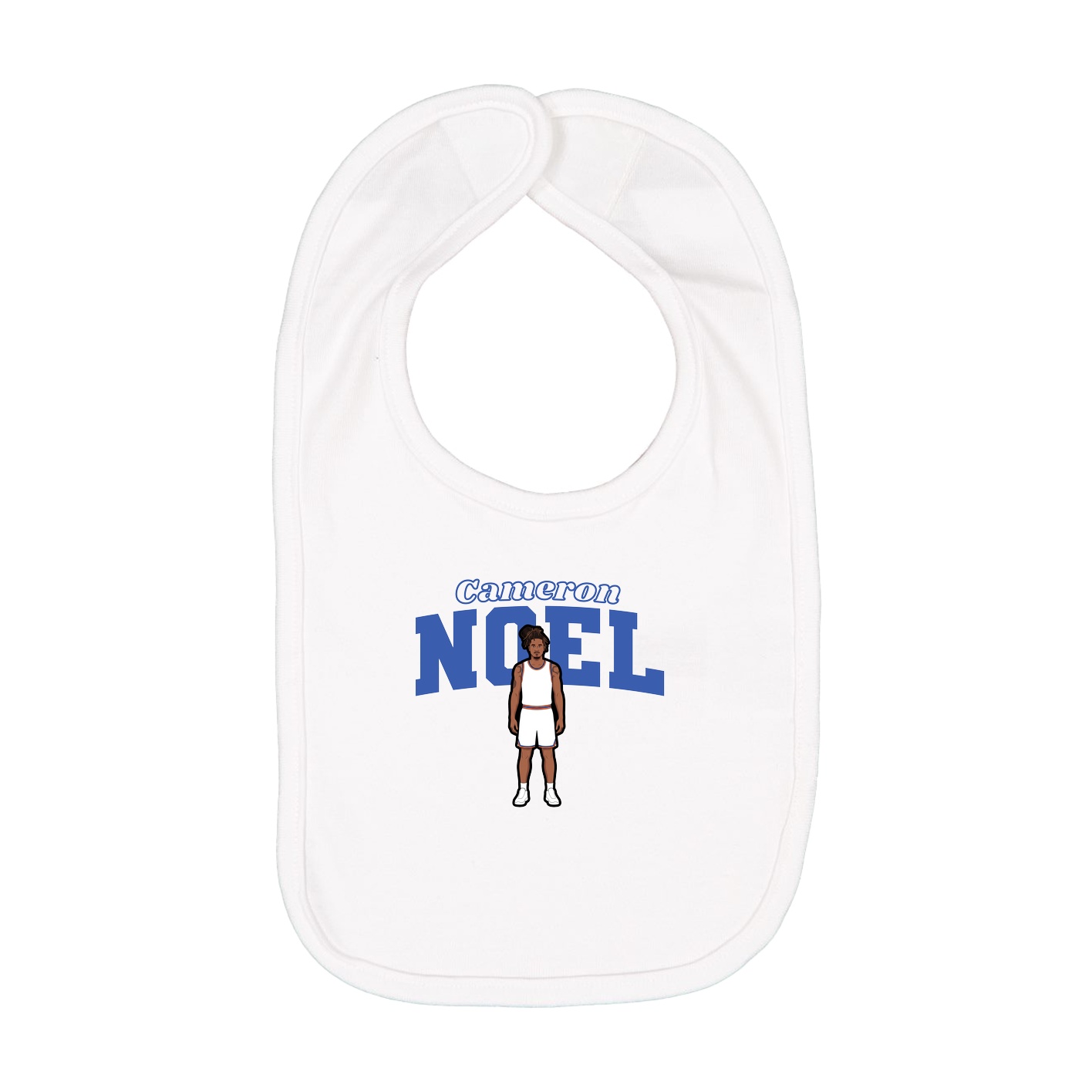 Infant Bib — Name Arch in White