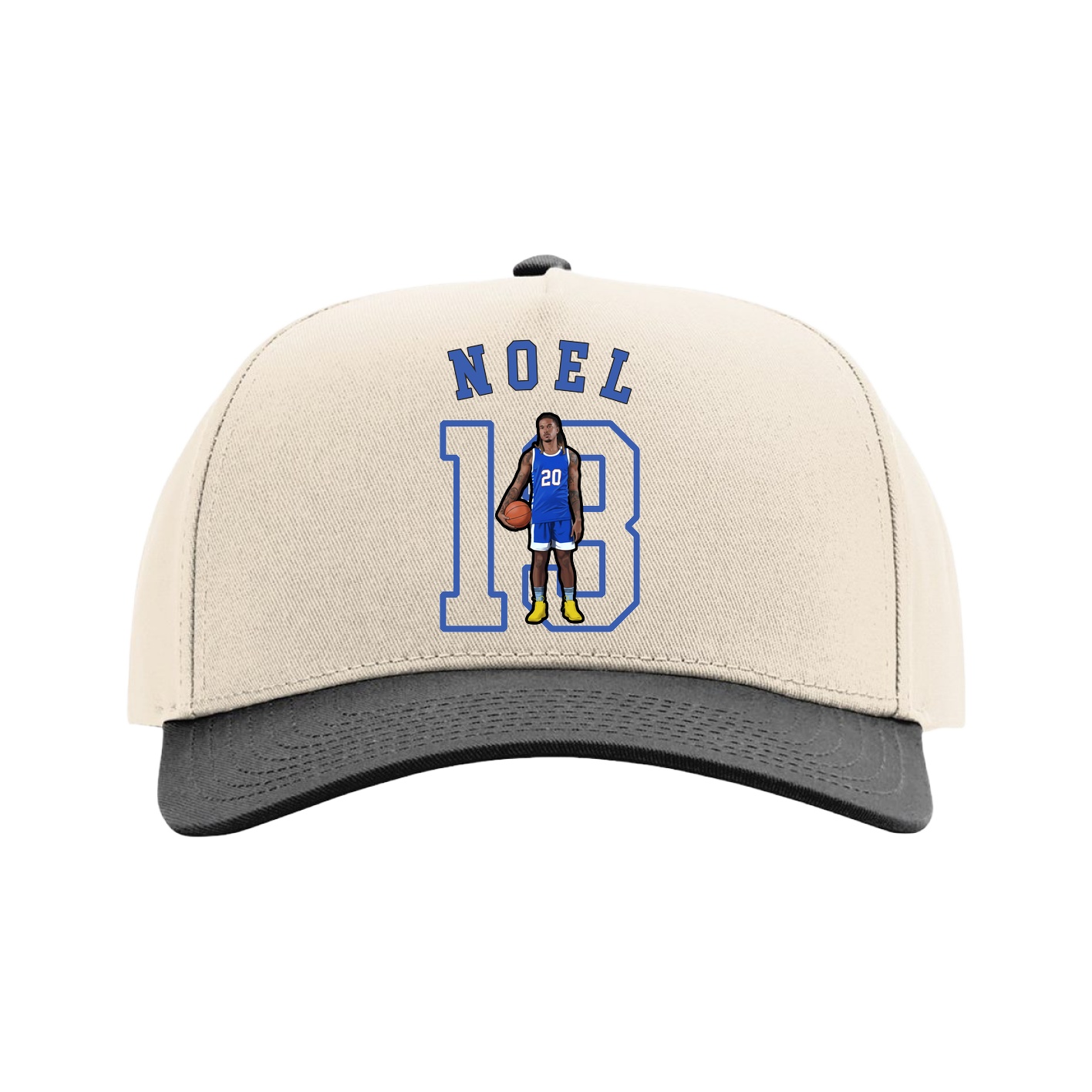 Full Fabric Five-Panel Champ Cap — Shirsey Arch in Cream/Black