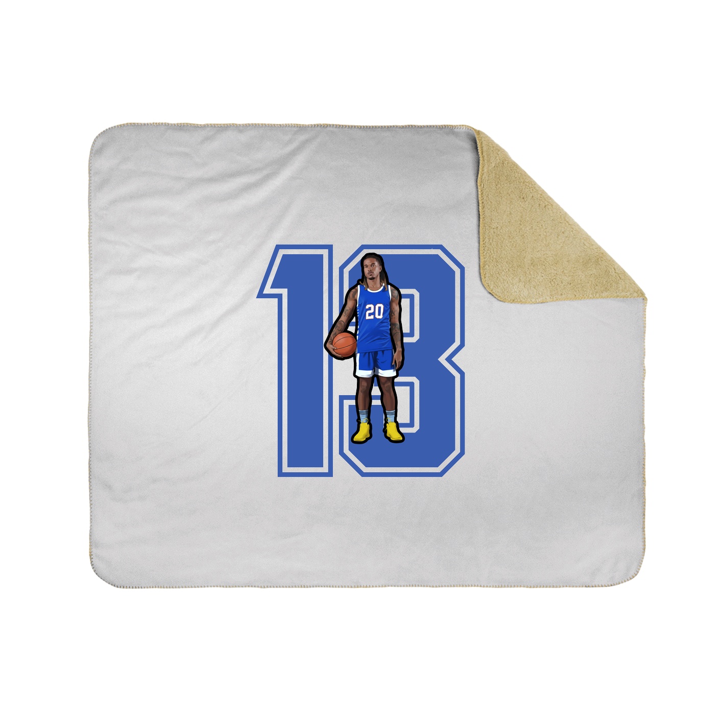 Throw Blanket — Number in White