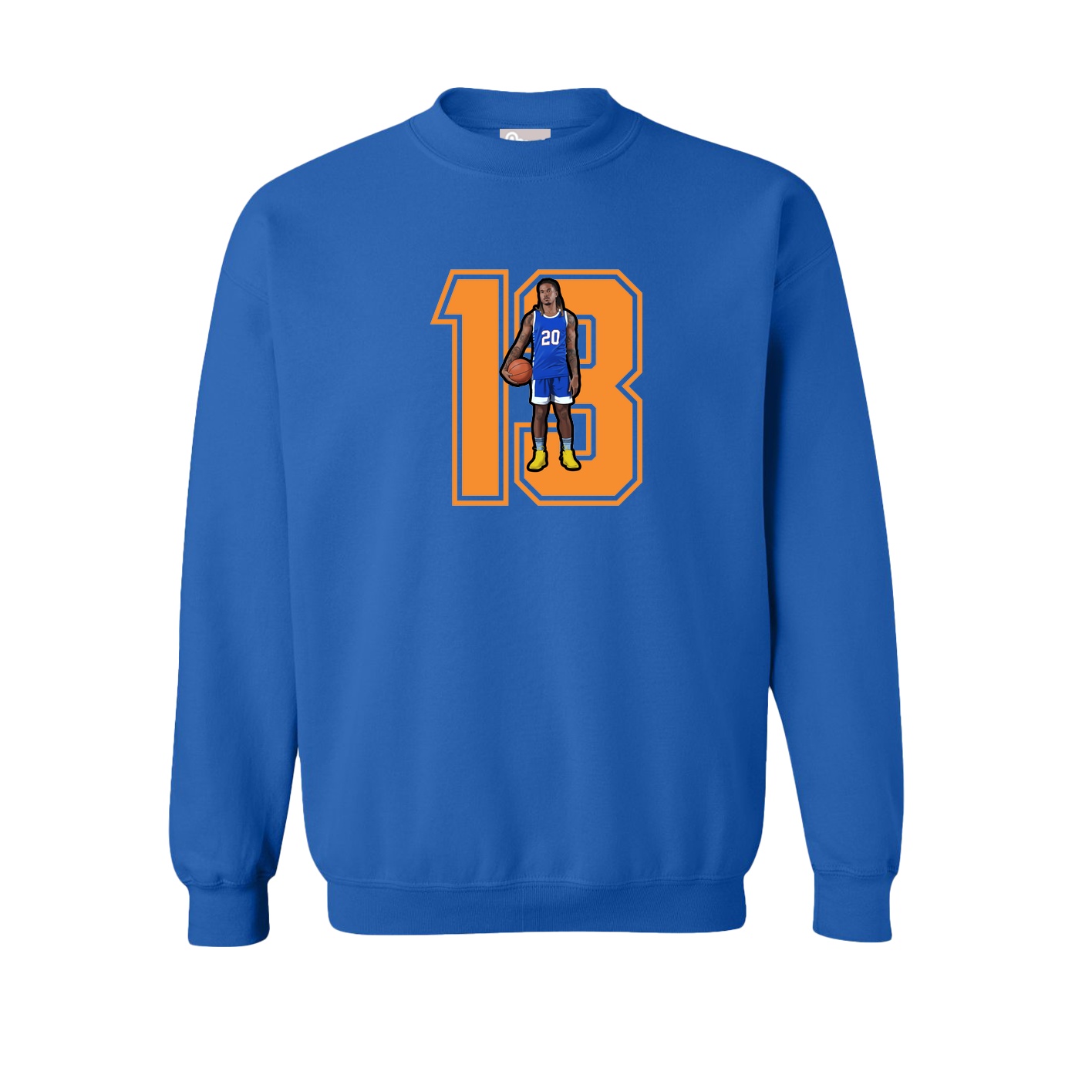 Fleece Crew — Number in Royal
