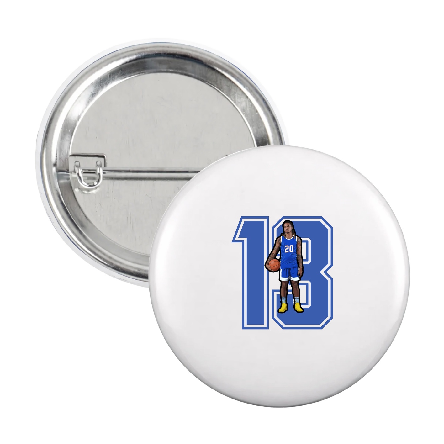 Game Day Button — Number in White