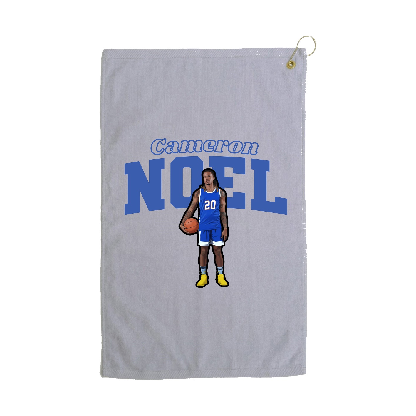 Golf Towel — Name Arch in Grey