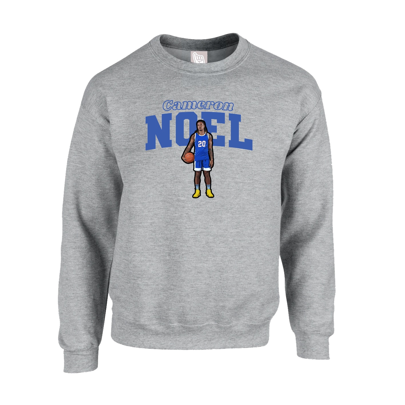 Fleece Crew — Name Arch in Grey