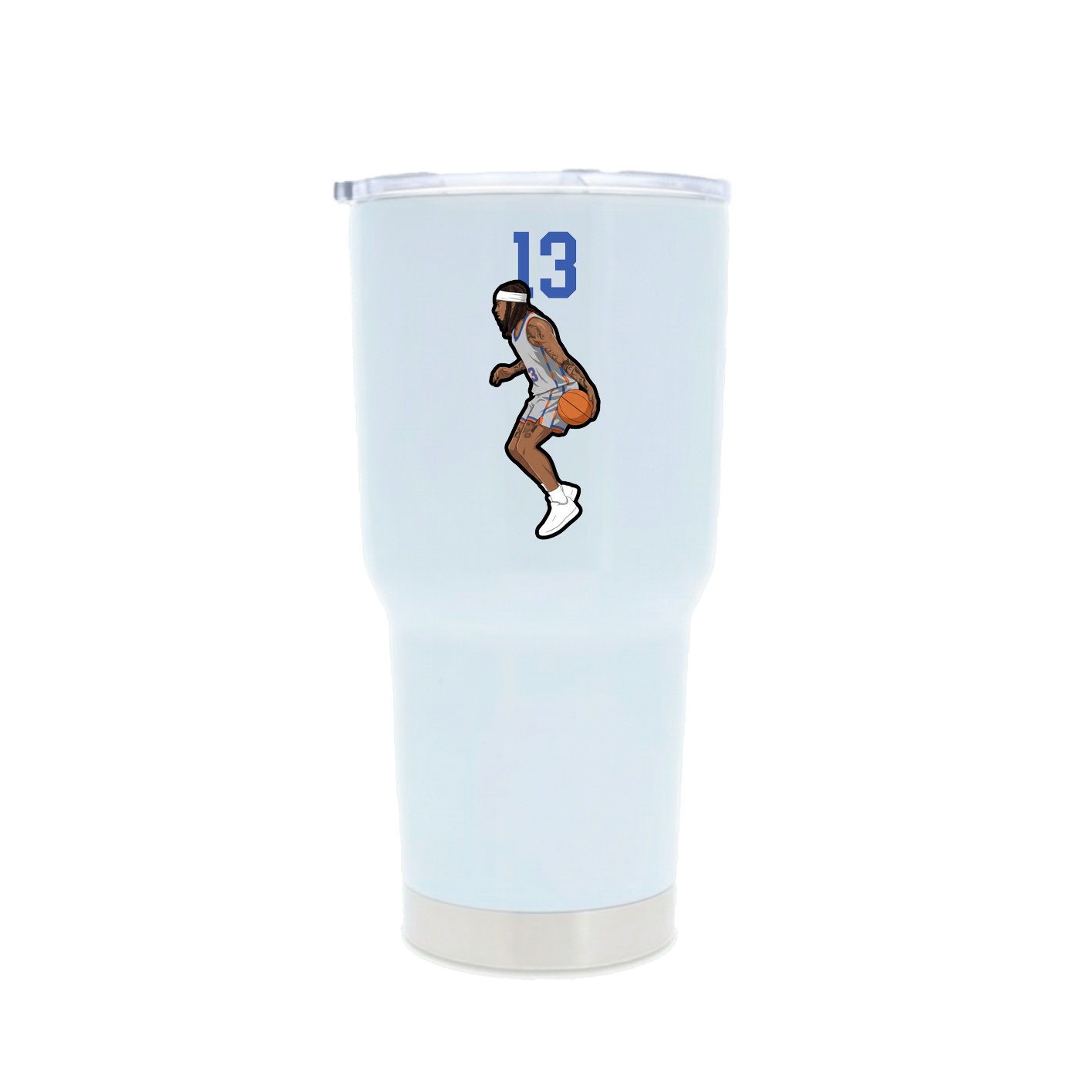 30oz Stainless Steel Tumbler — Number Top in White