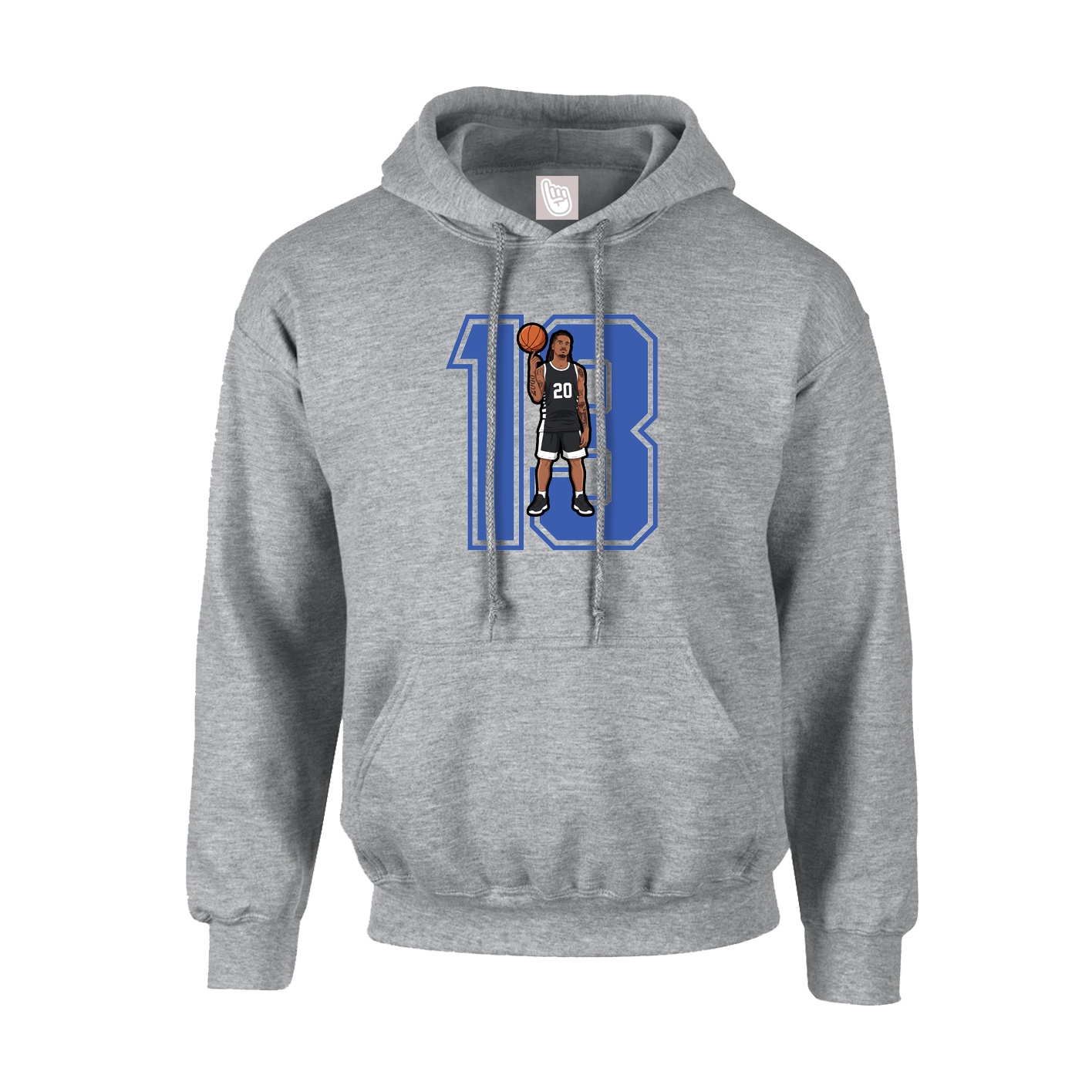 Youth Hoodie — Number in Grey