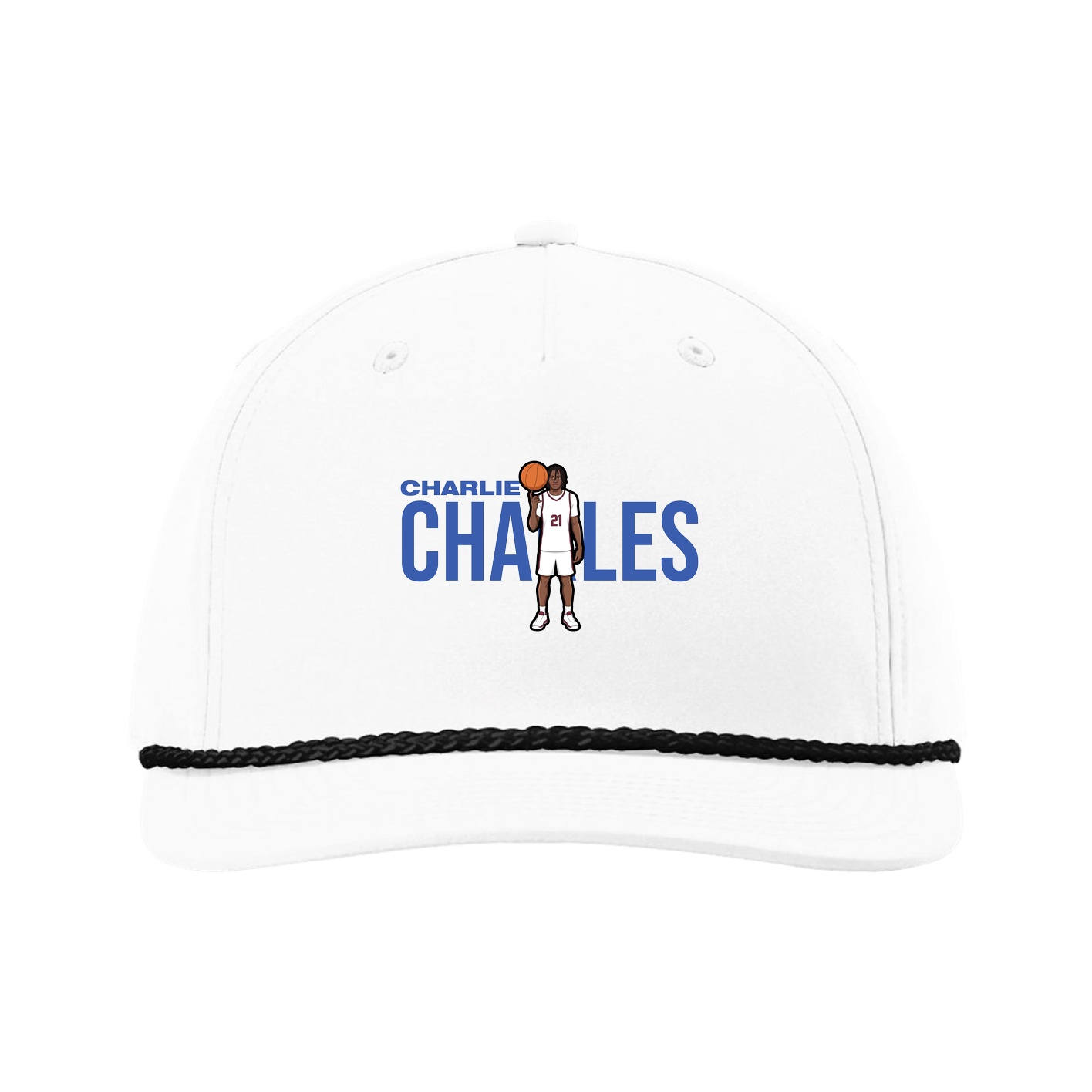 Five-Panel Classic Rope Cap — Player Name in White