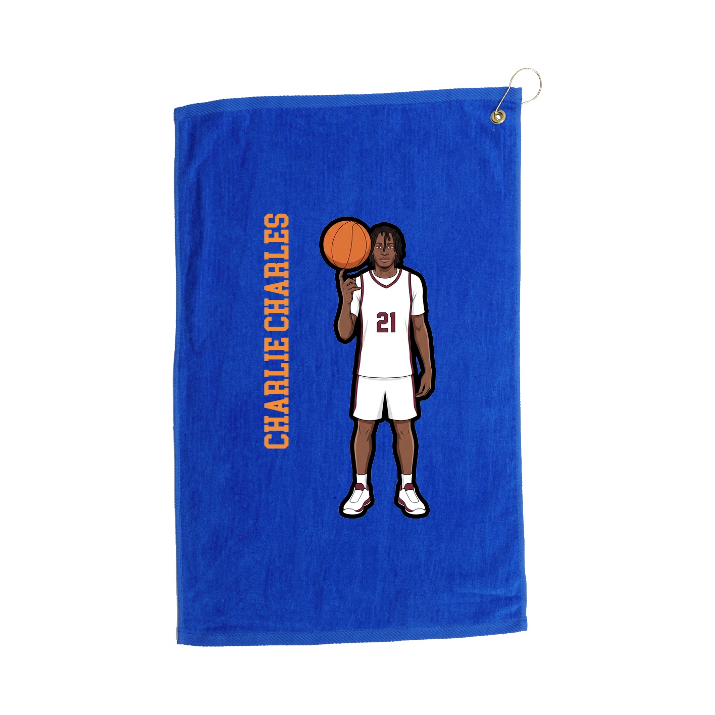Golf Towel — Name Vertical in Royal