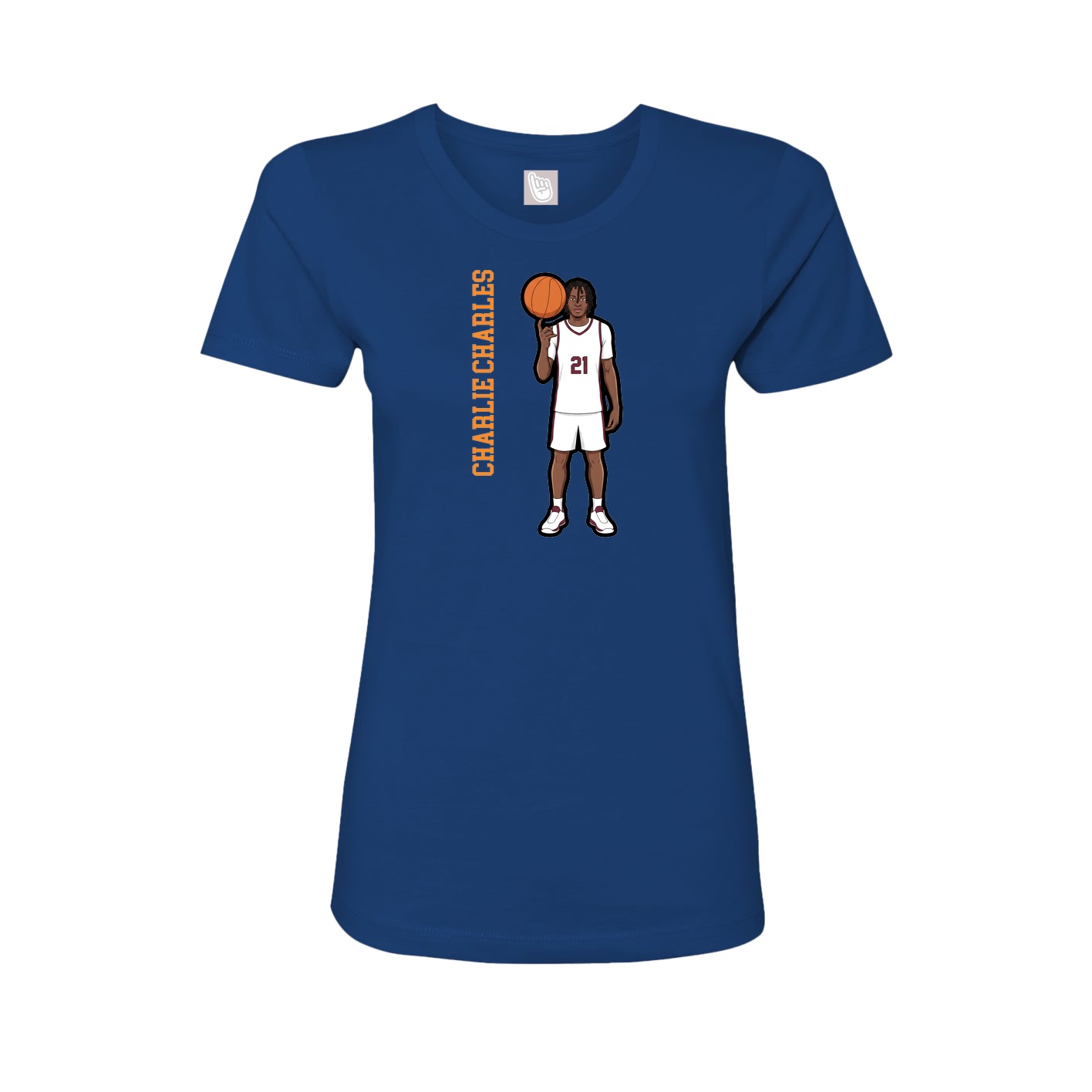 Womens Tee — Name Vertical in Royal