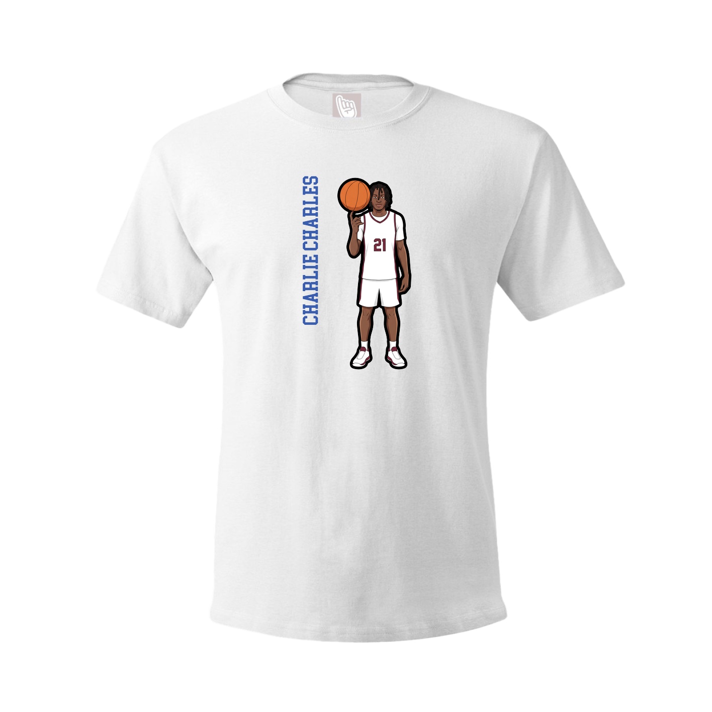 Youth Tee — Name Vertical in White