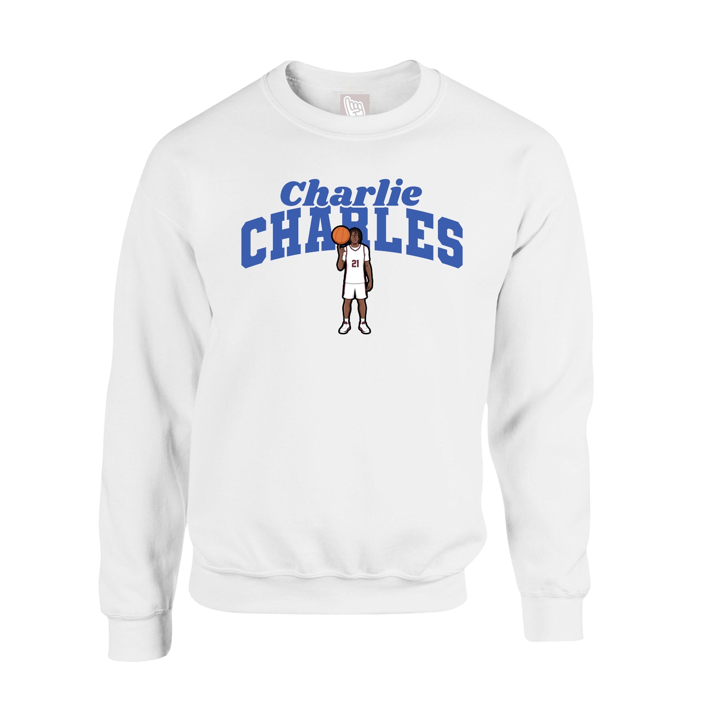 Fleece Crew — Signature Arch in White