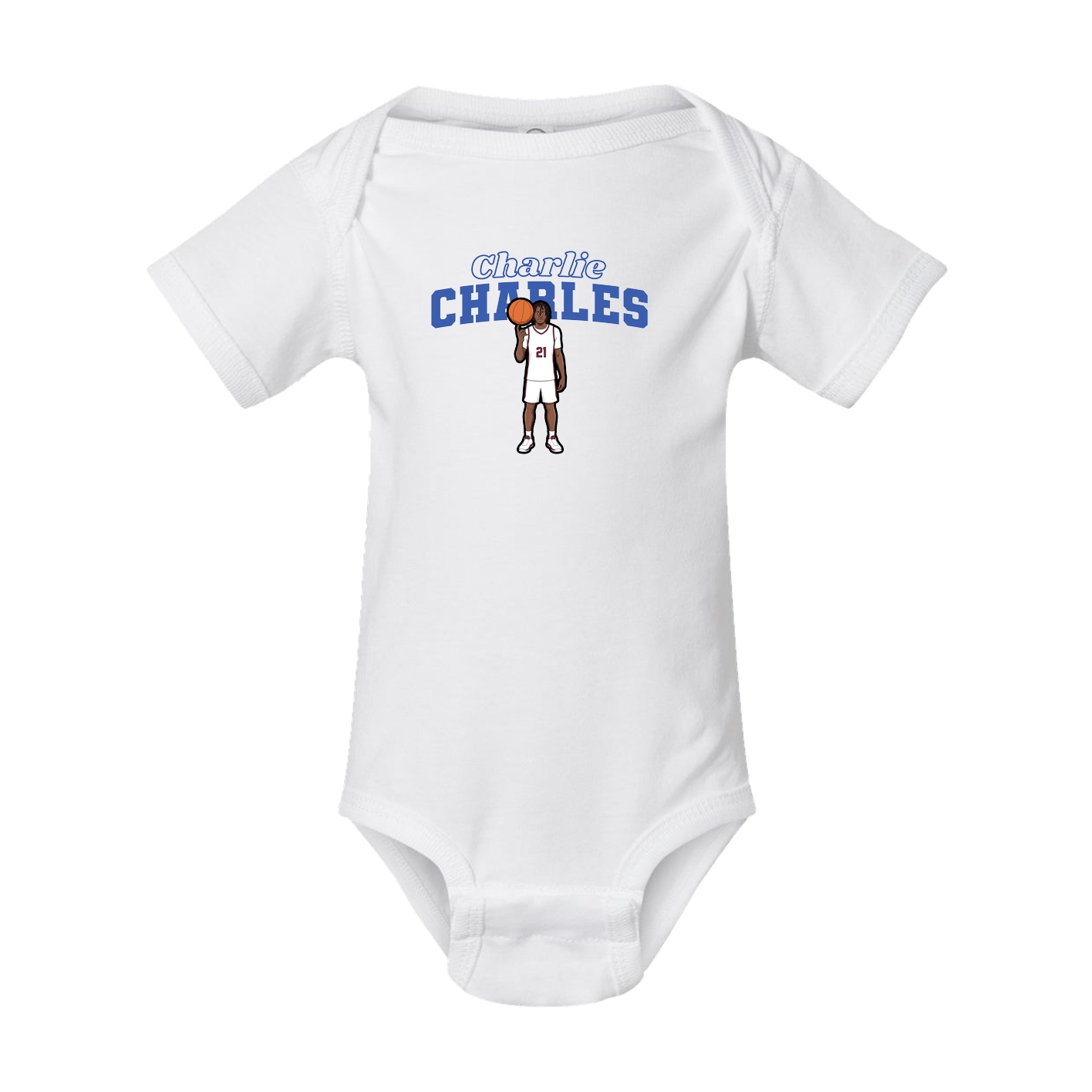 Baby Onesie — Name Arch in White