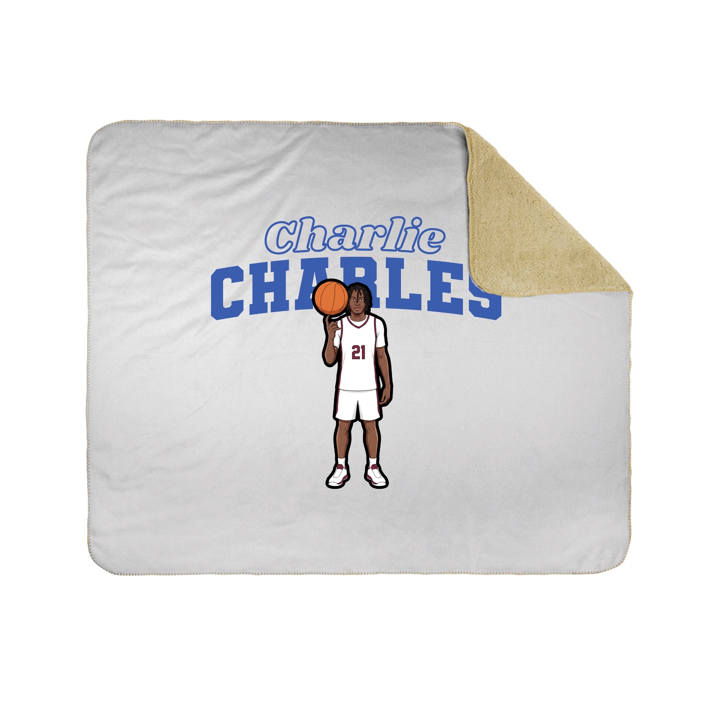 Throw Blanket — Name Arch in White