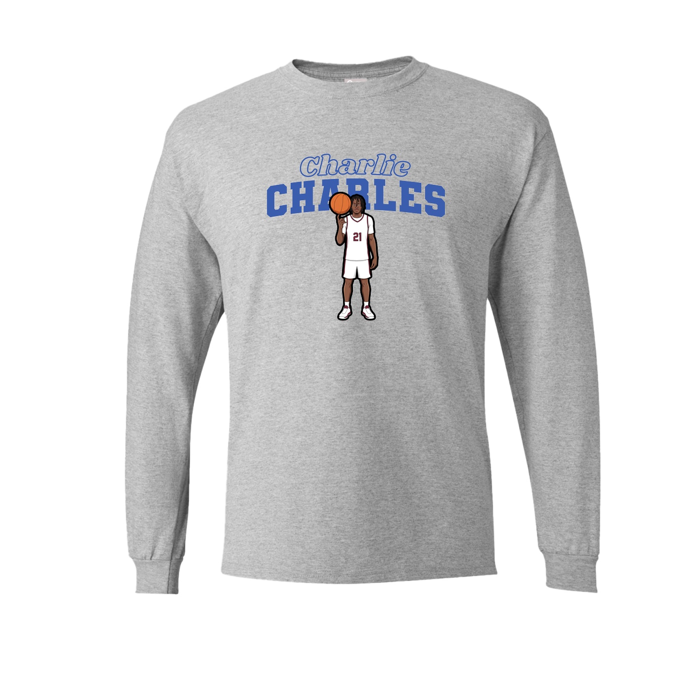 Long Sleeve Tee — Name Arch in Grey