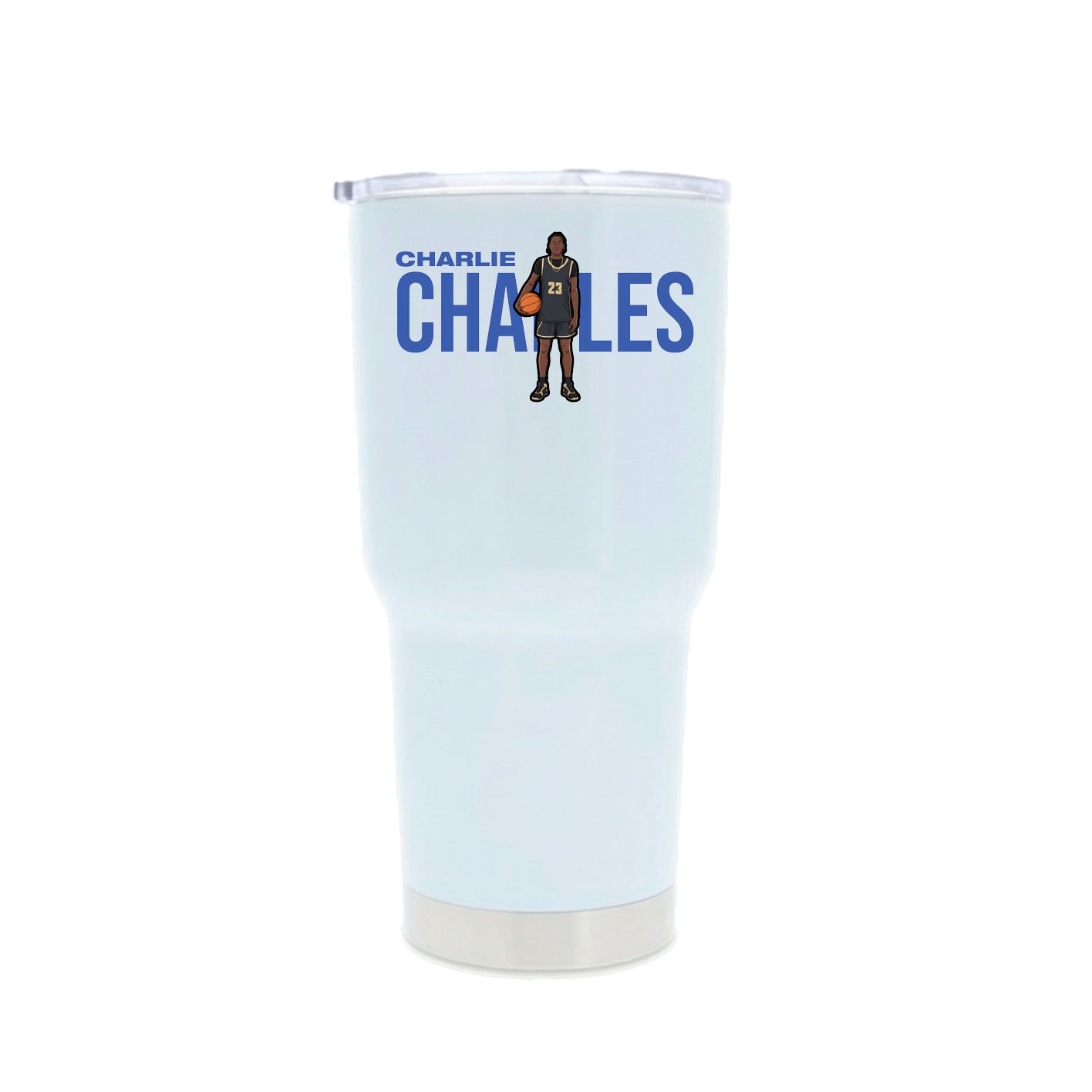 30oz Stainless Steel Tumbler — Player Name in White