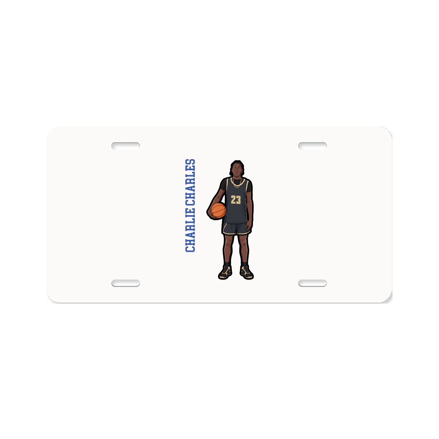License Plate — Name Vertical in Classic
