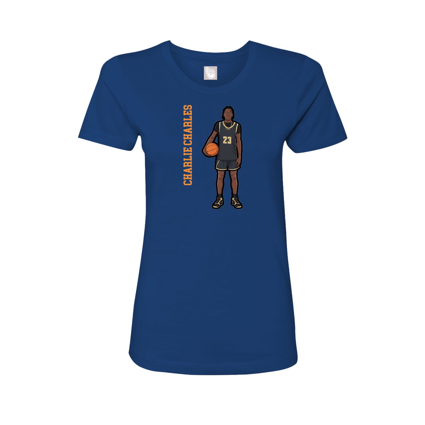 Womens Tee — Name Vertical in Royal