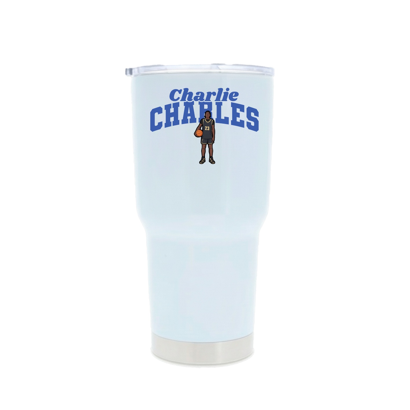 30oz Stainless Steel Tumbler — Signature Arch in White