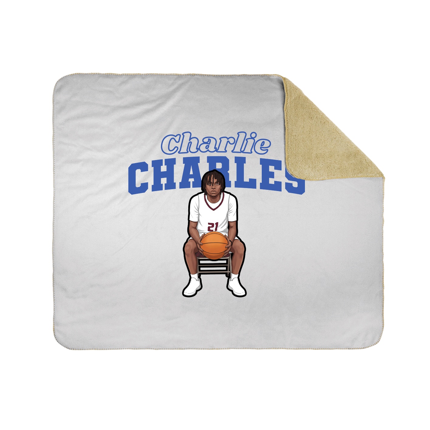 Throw Blanket — Name Arch in White