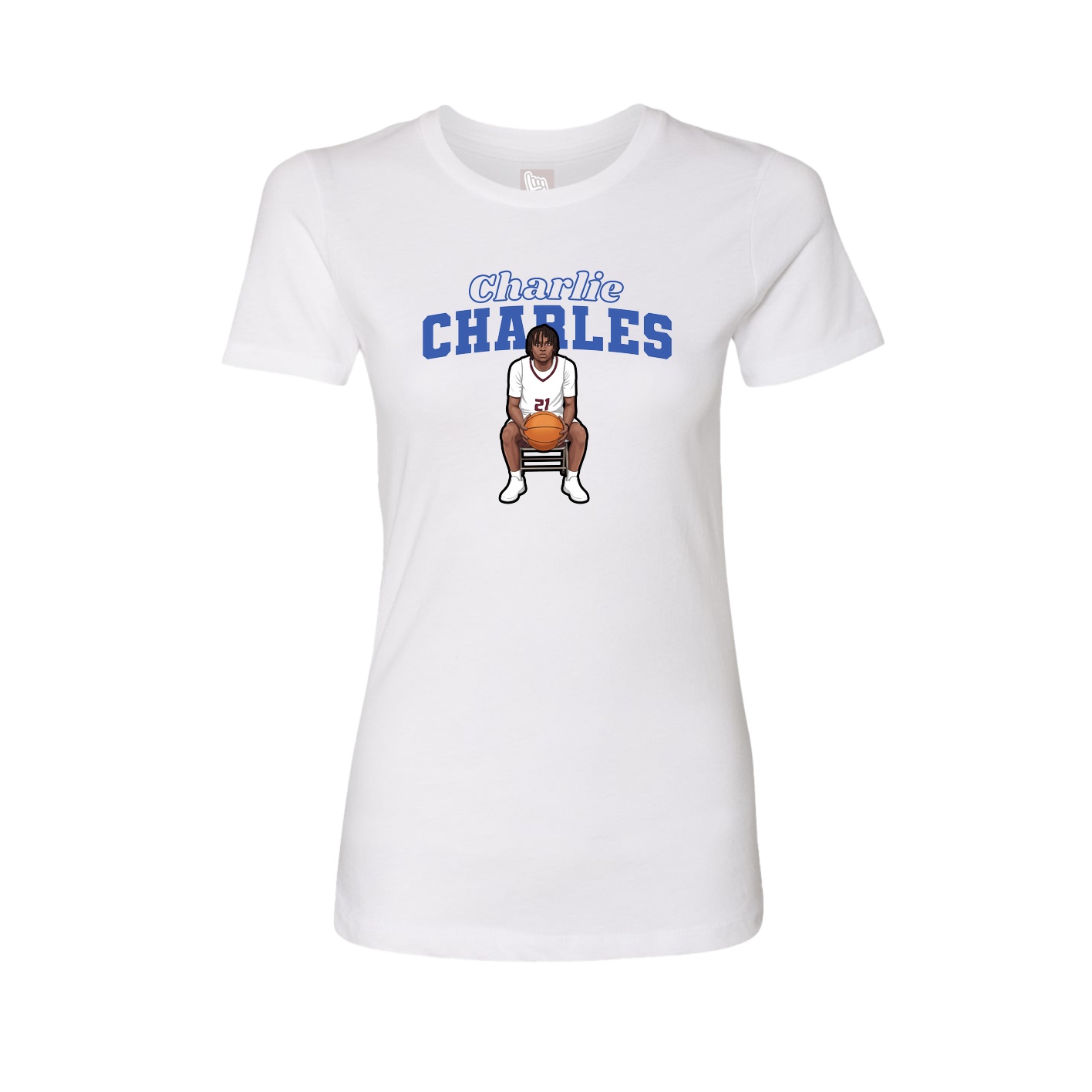 Womens Tee — Name Arch in White