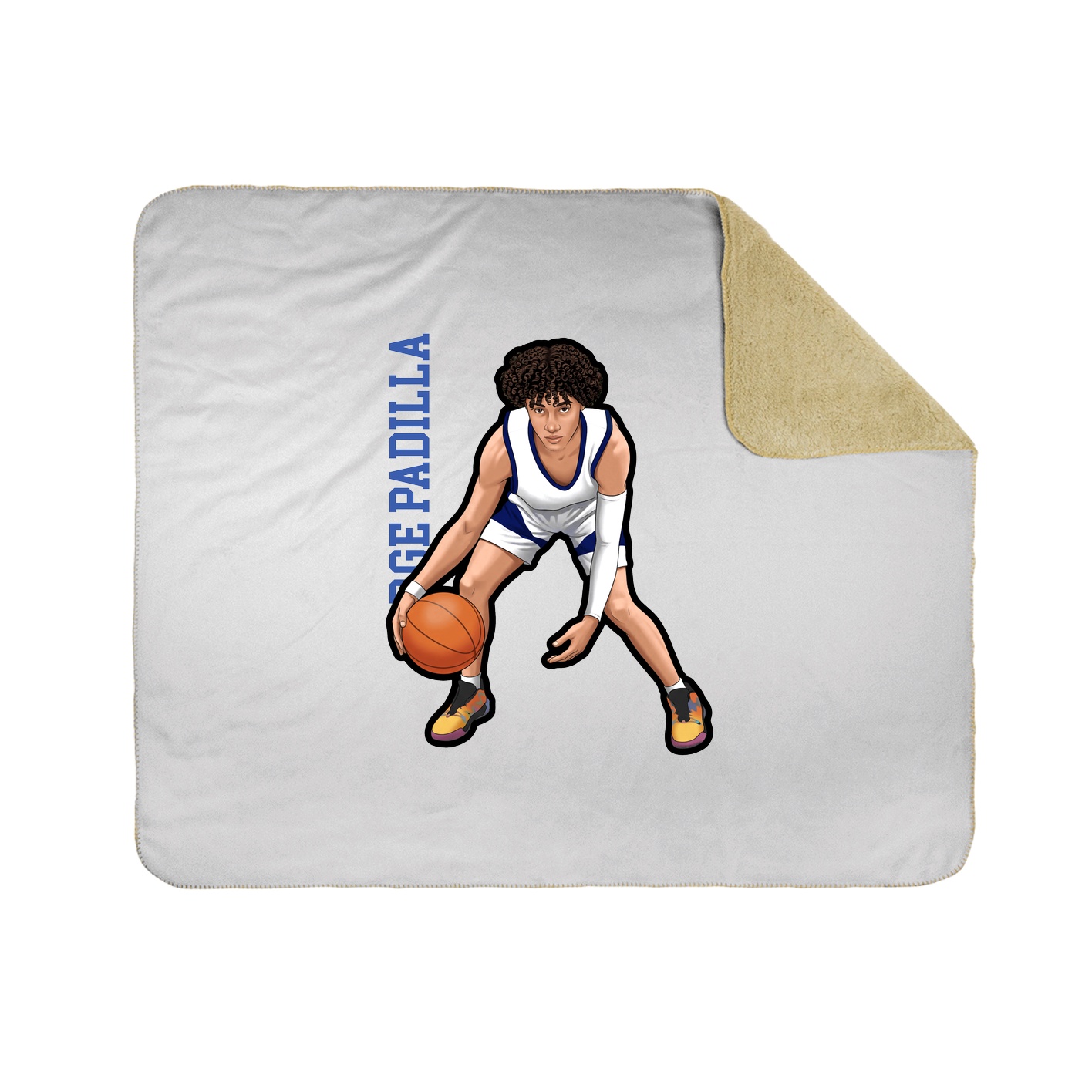 Throw Blanket — Name Vertical in White