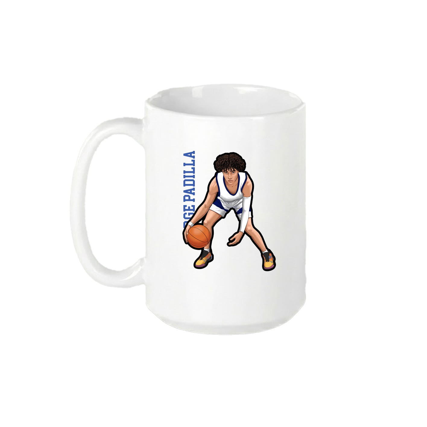 15oz Coffee Mug — Name Vertical in White