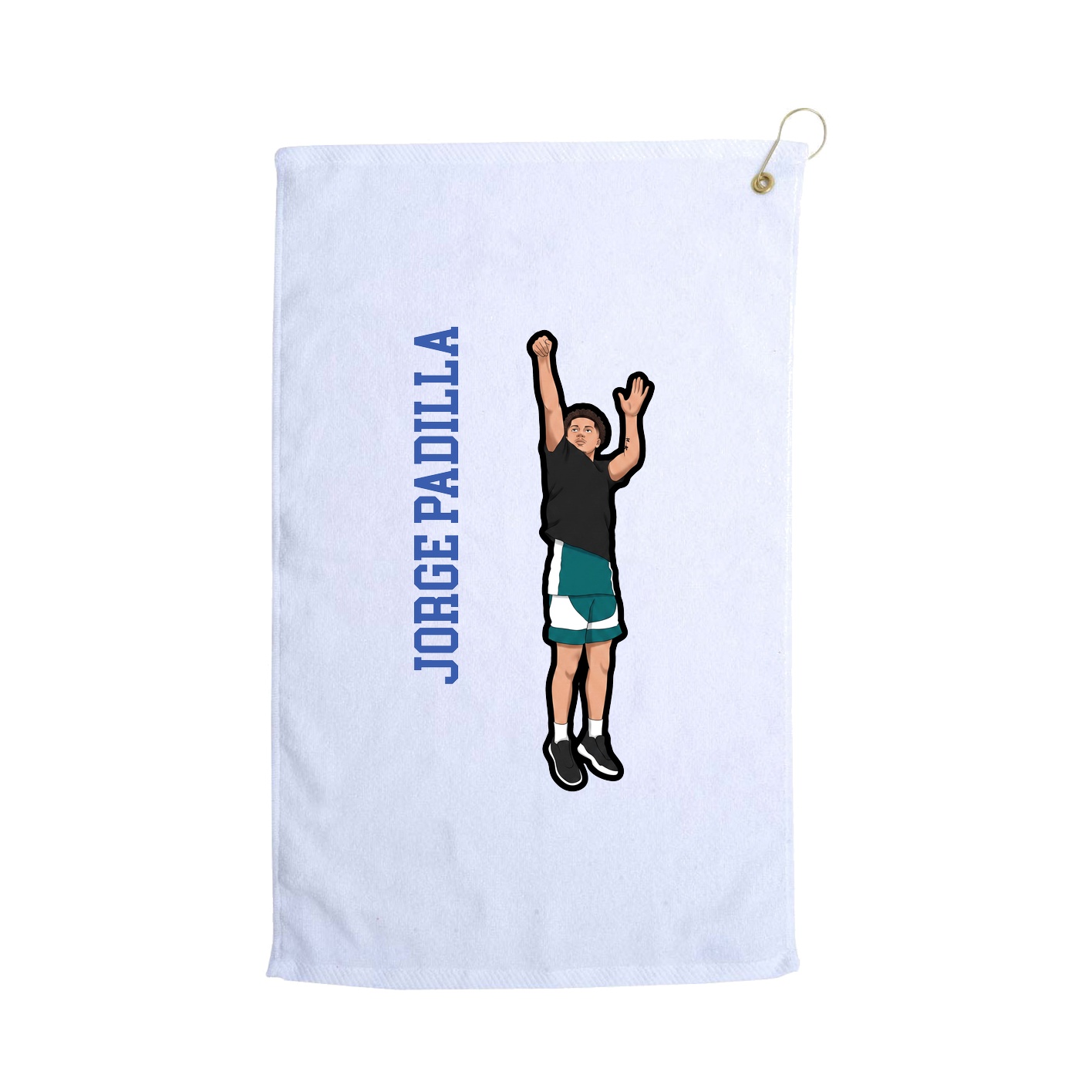 Golf Towel — Name Vertical in White