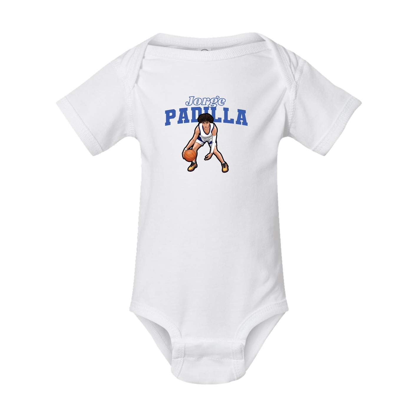 Baby Onesie — Name Arch in White