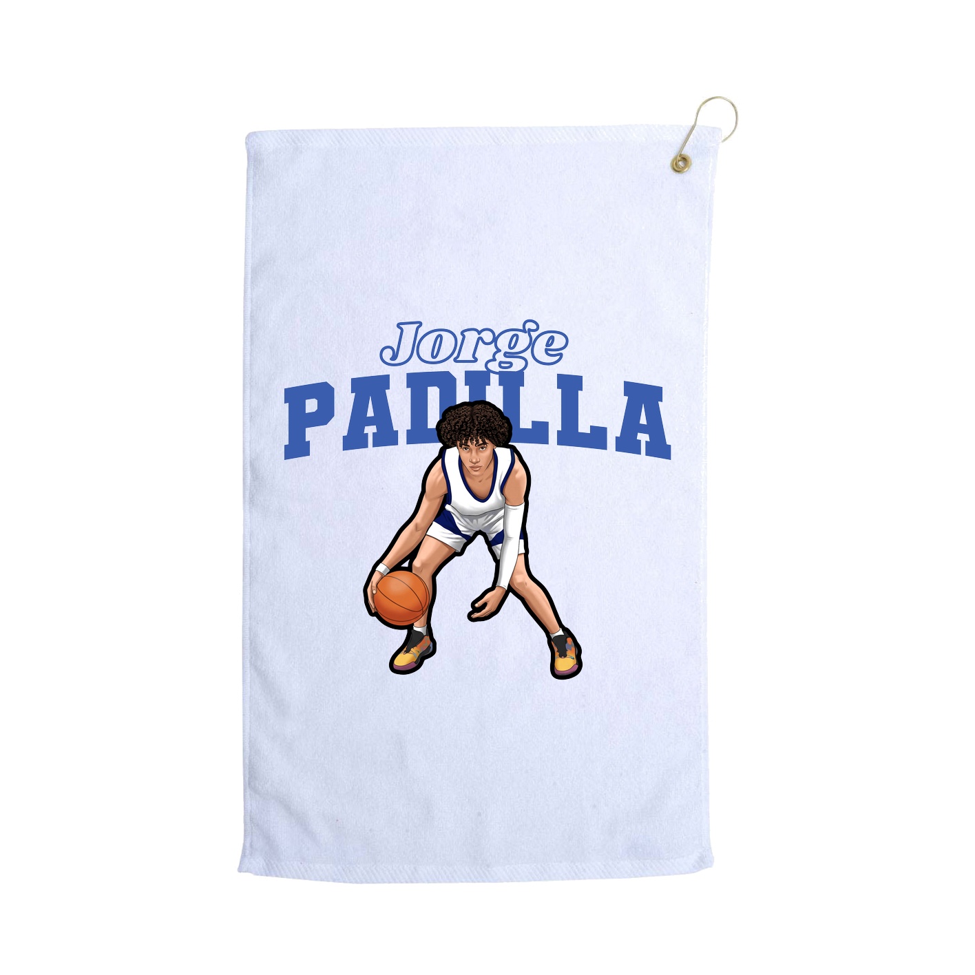 Golf Towel — Name Arch in White