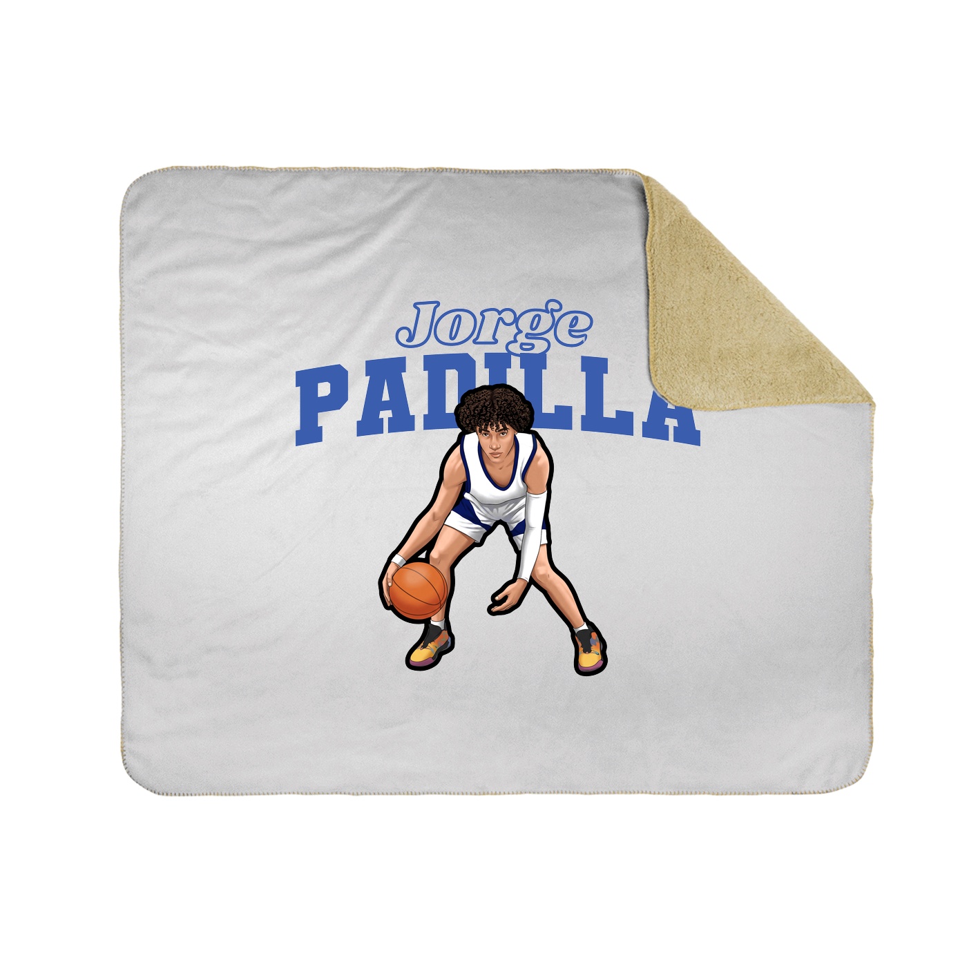 Throw Blanket — Name Arch in White