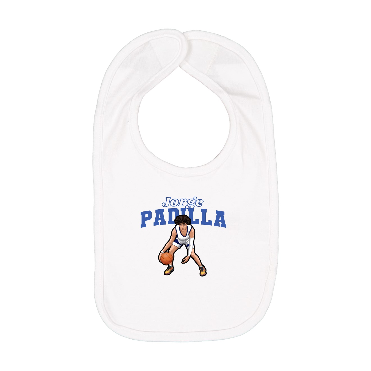 Infant Bib — Name Arch in White