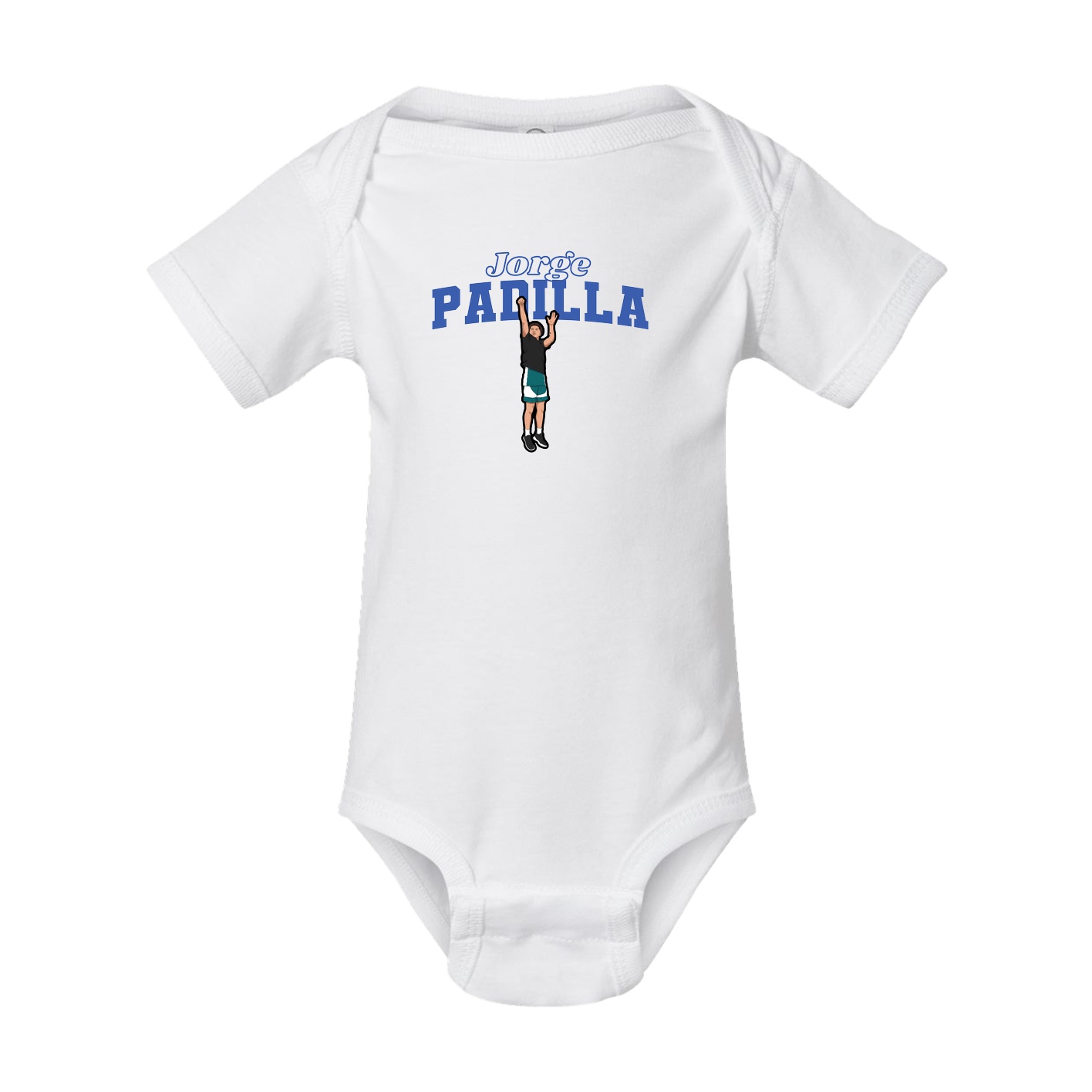 Baby Onesie — Name Arch in White