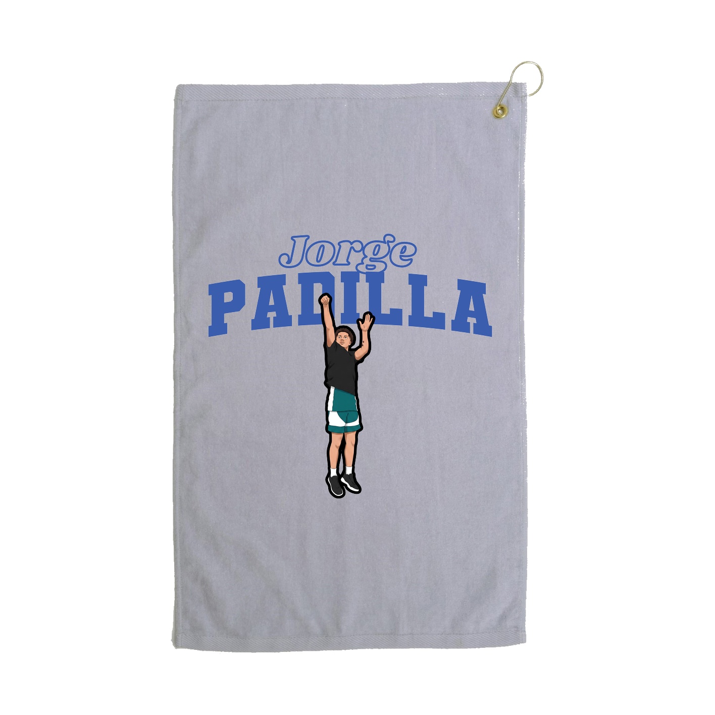 Golf Towel — Name Arch in Grey