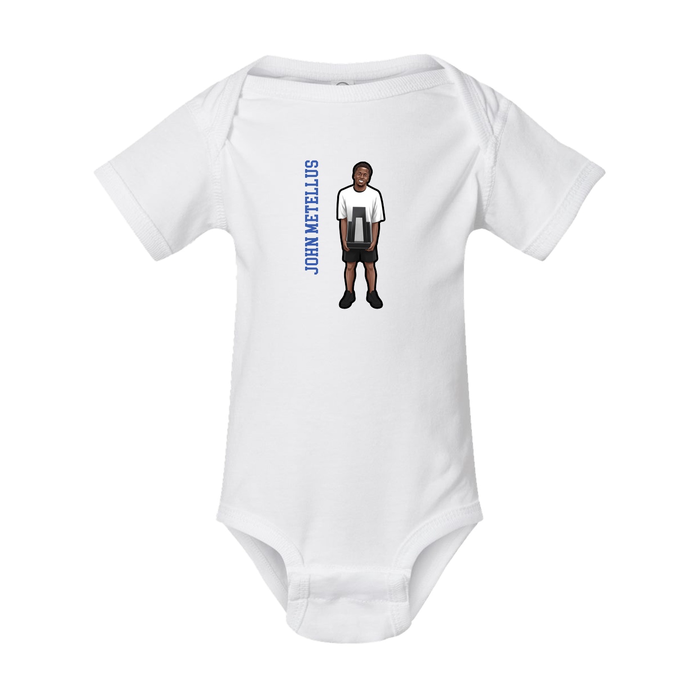 Baby Onesie — Name Vertical in White