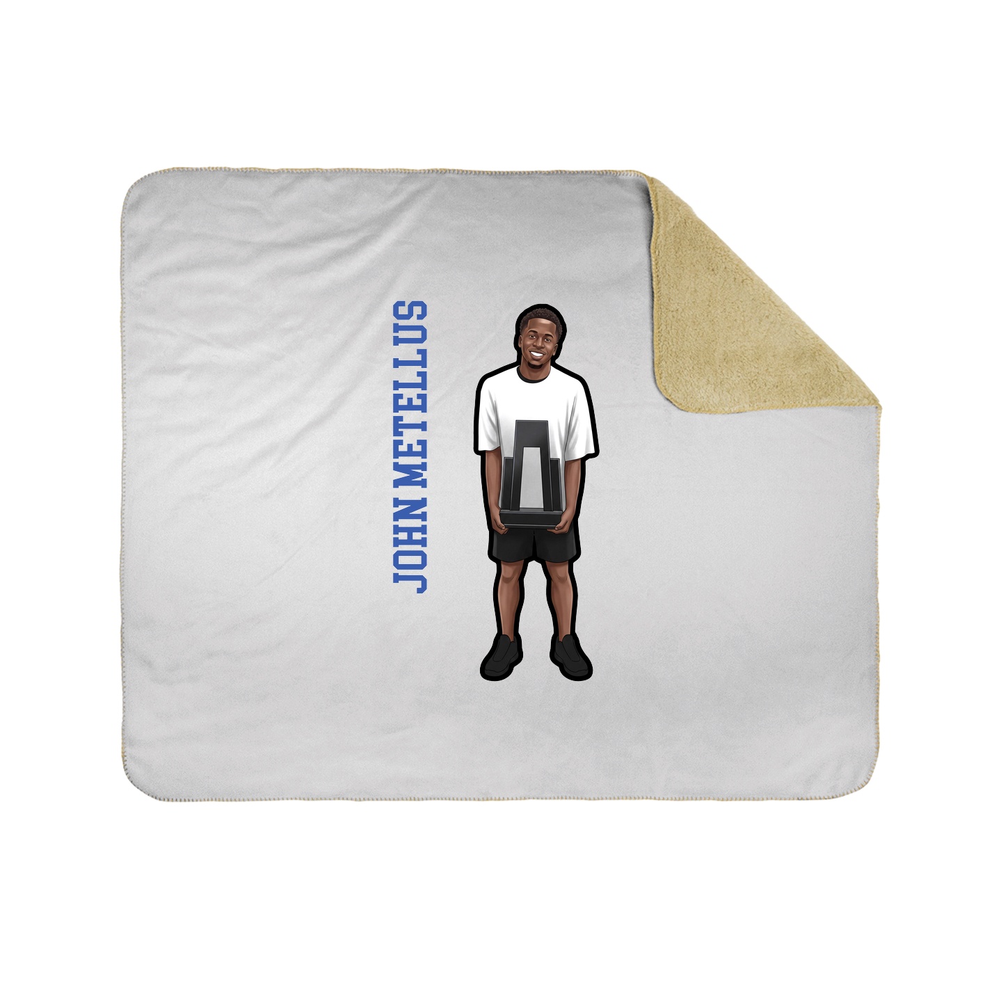 Throw Blanket — Name Vertical in White