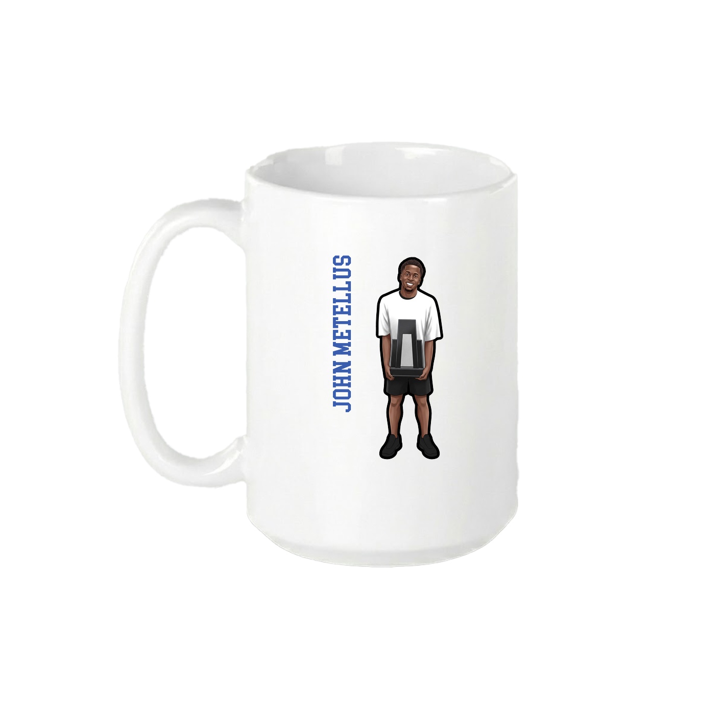 15oz Coffee Mug — Name Vertical in White