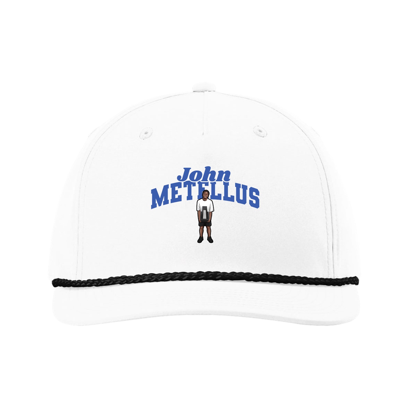Five-Panel Classic Rope Cap — Signature Arch in White