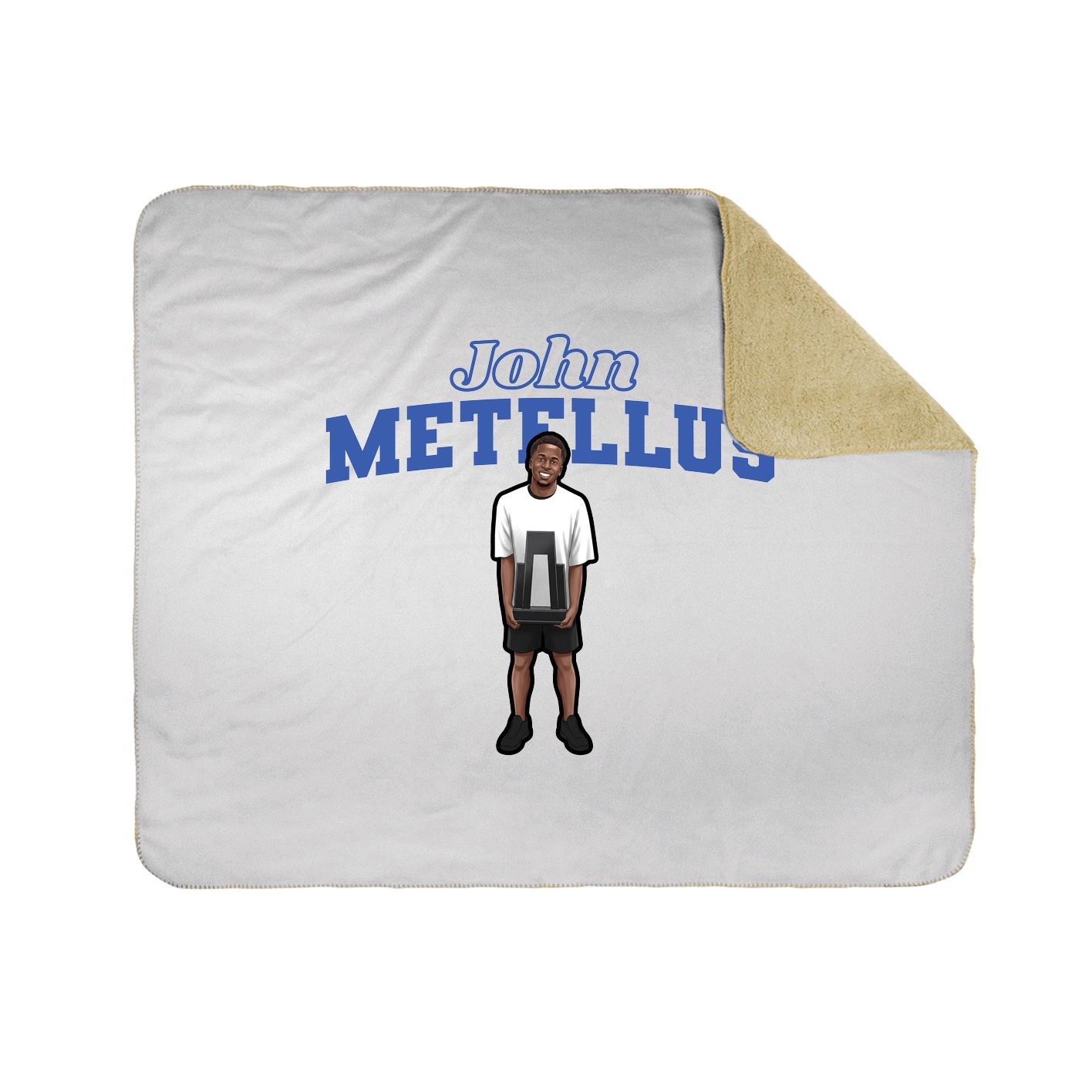Throw Blanket — Name Arch in White