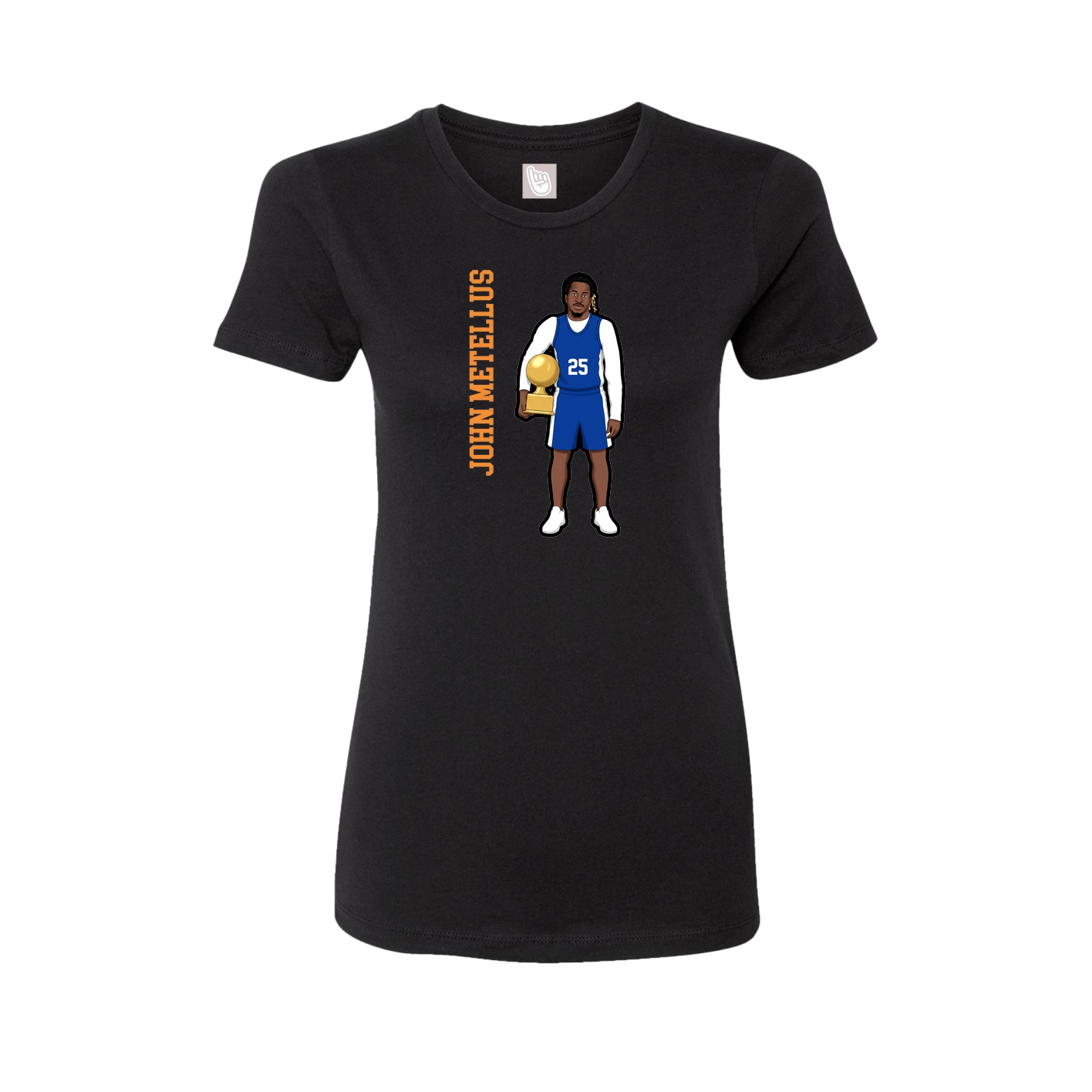 Fitted Women's Tee — Name Vertical in Black