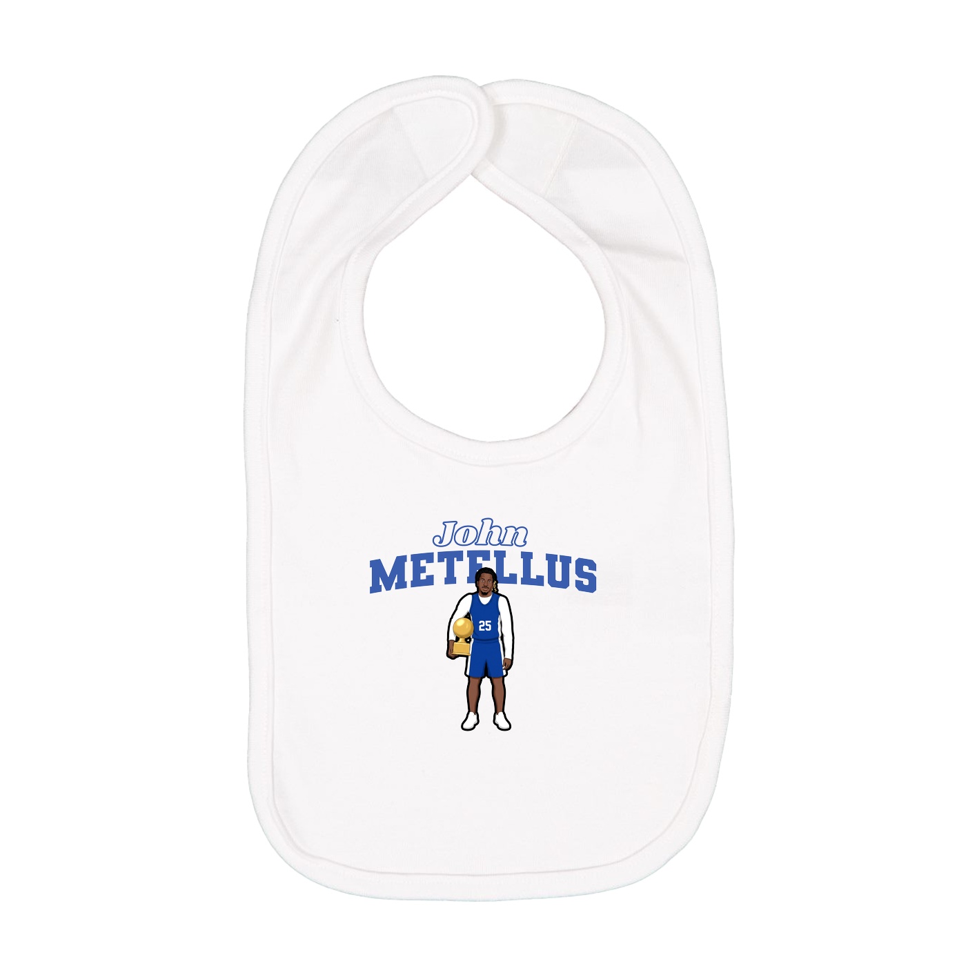 Infant Bib — Name Arch in White